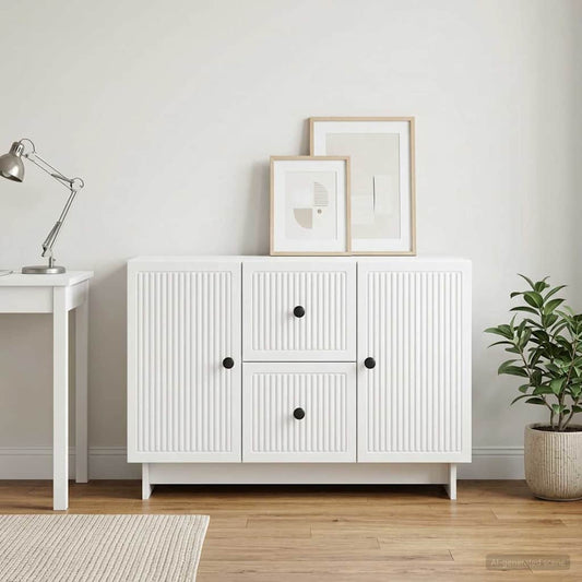 Dressoir Wit 89 x 34,5 x 60 cm Bewerkt hout is nu te koop bij PeponiXL, paradijselijk wonen!