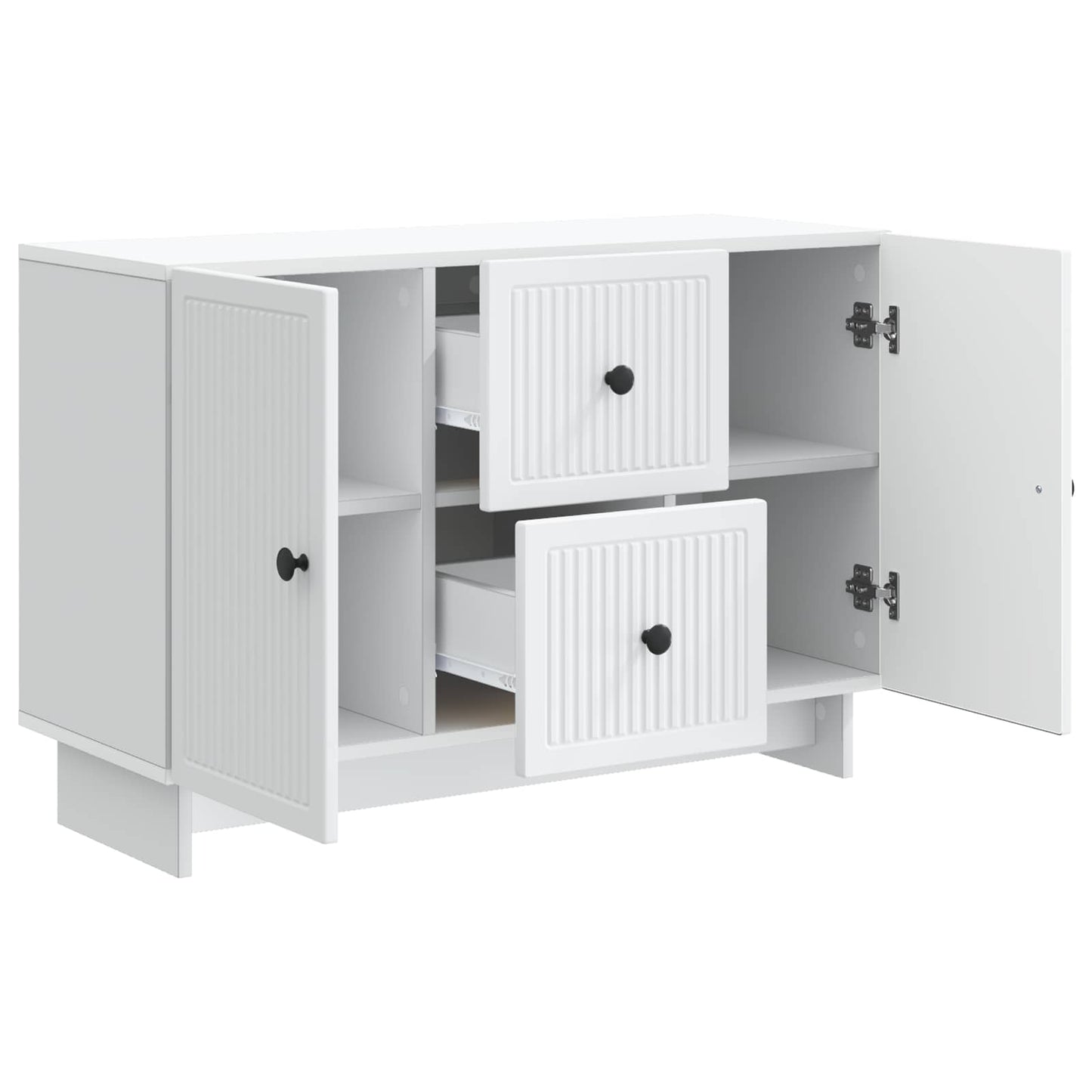 Dressoir Wit 89 x 34,5 x 60 cm Bewerkt hout is nu te koop bij PeponiXL, paradijselijk wonen!