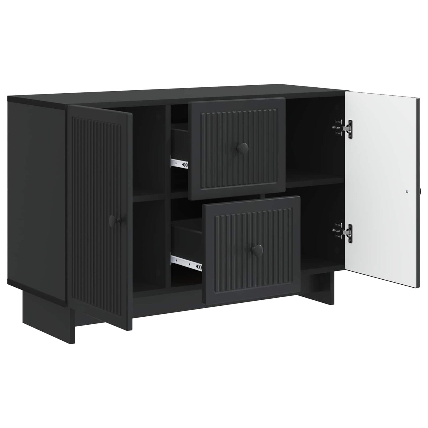 Dressoir met lade Zwart 89 x 34,5 x 60 cm Bewerkt hout is nu te koop bij PeponiXL, paradijselijk wonen!