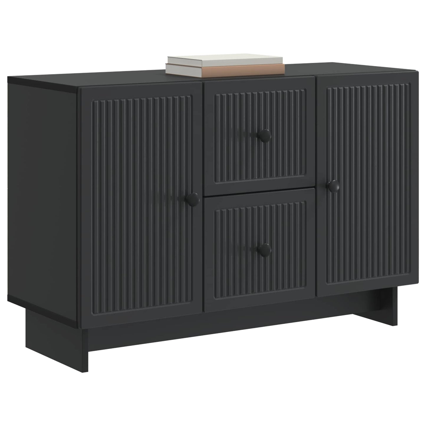 Dressoir met lade Zwart 89 x 34,5 x 60 cm Bewerkt hout is nu te koop bij PeponiXL, paradijselijk wonen!