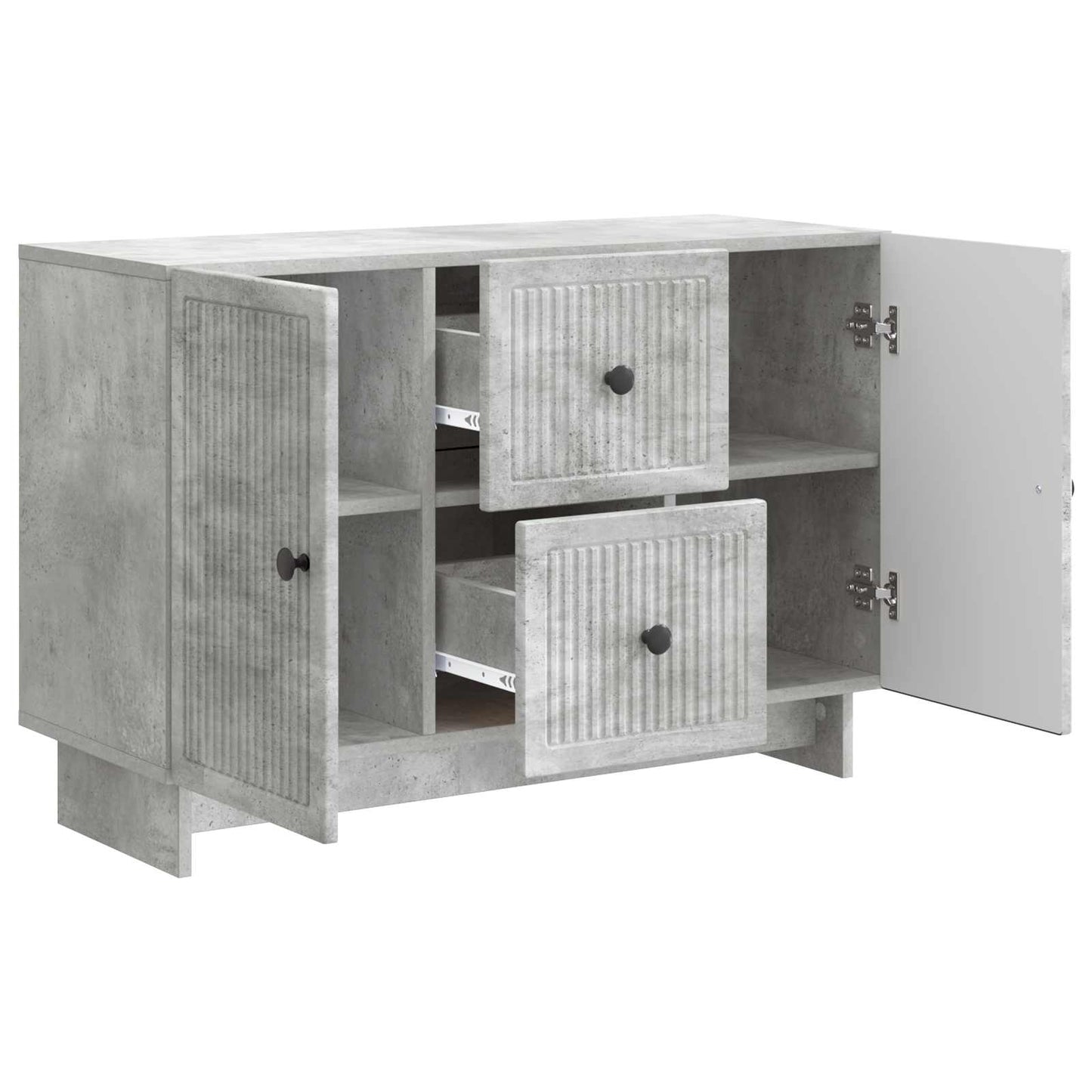 Dressoir met lade Betongrijs 89 x 34,5 x 60 cm Bewerkt hout is nu te koop bij PeponiXL, paradijselijk wonen!