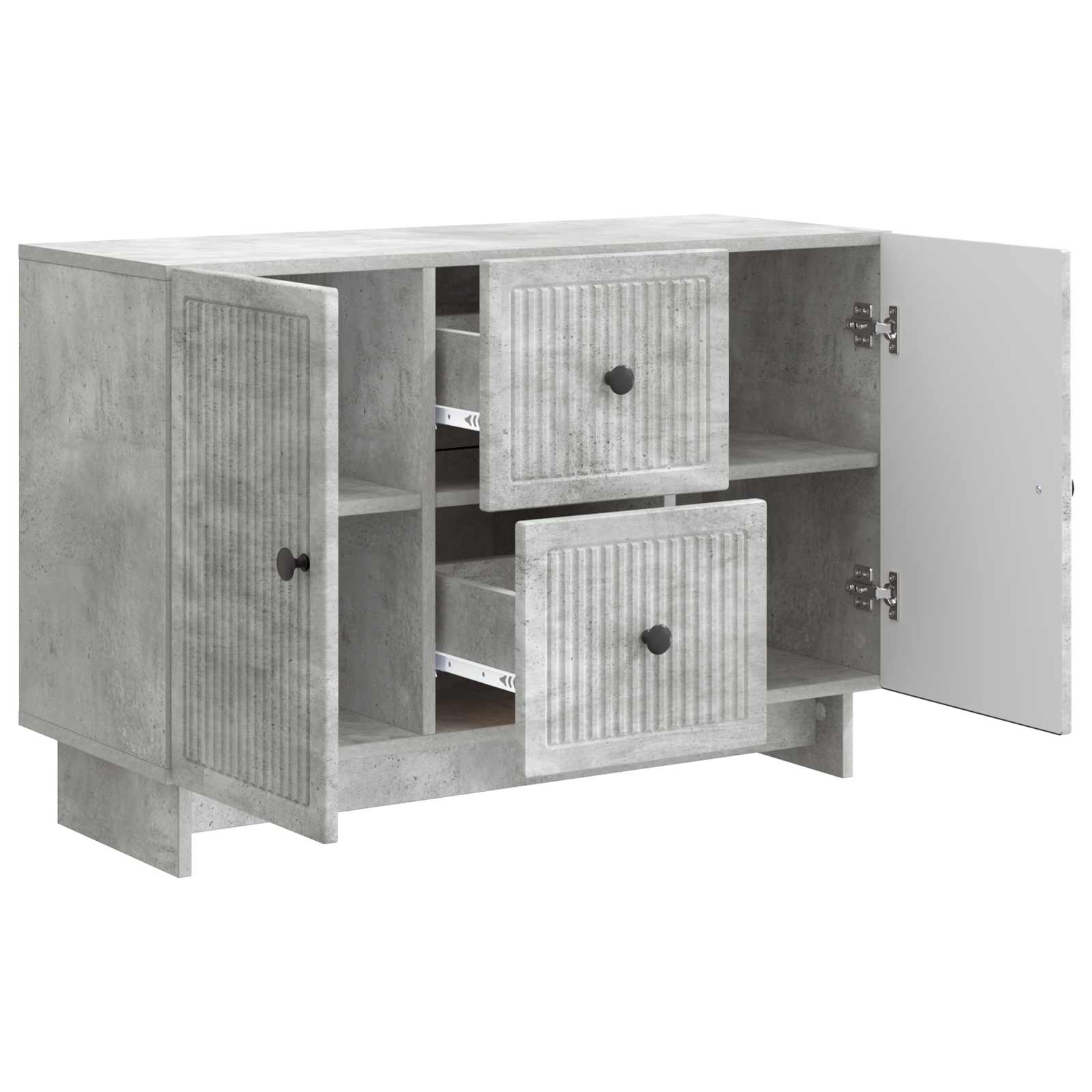 Dressoir met lade Betongrijs 89 x 34,5 x 60 cm Bewerkt hout is nu te koop bij PeponiXL, paradijselijk wonen!