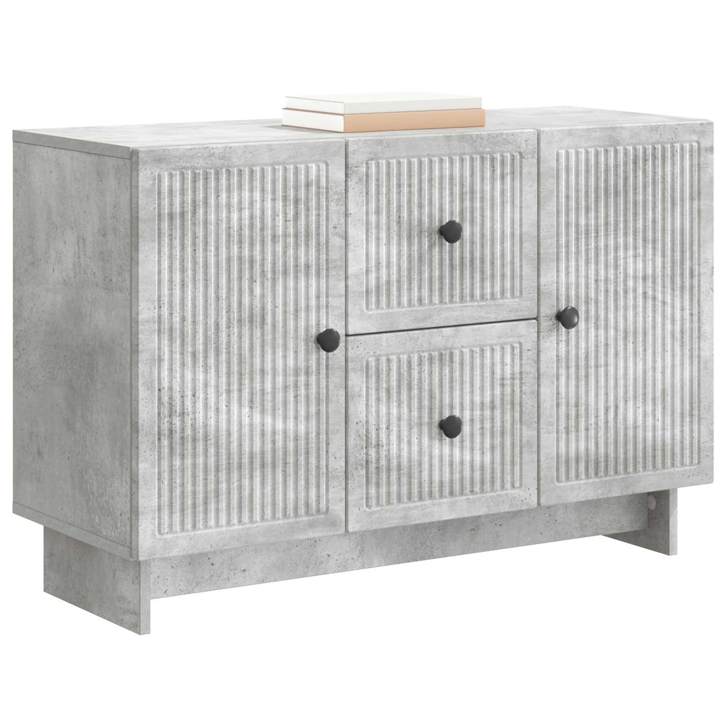 Dressoir met lade Betongrijs 89 x 34,5 x 60 cm Bewerkt hout is nu te koop bij PeponiXL, paradijselijk wonen!