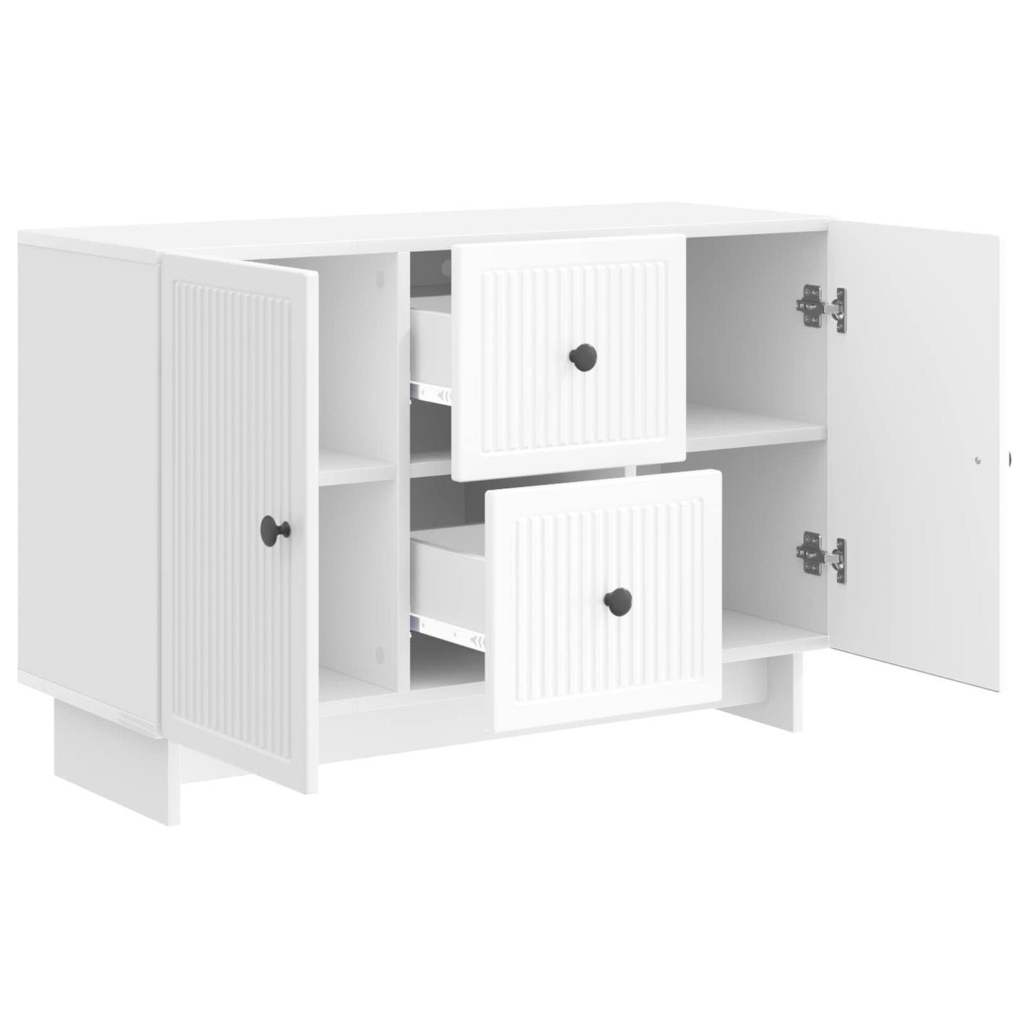Dressoir met lade Hoogglans Wit 89 x 34,5 x 60 cm Bewerkt hout is nu te koop bij PeponiXL, paradijselijk wonen!