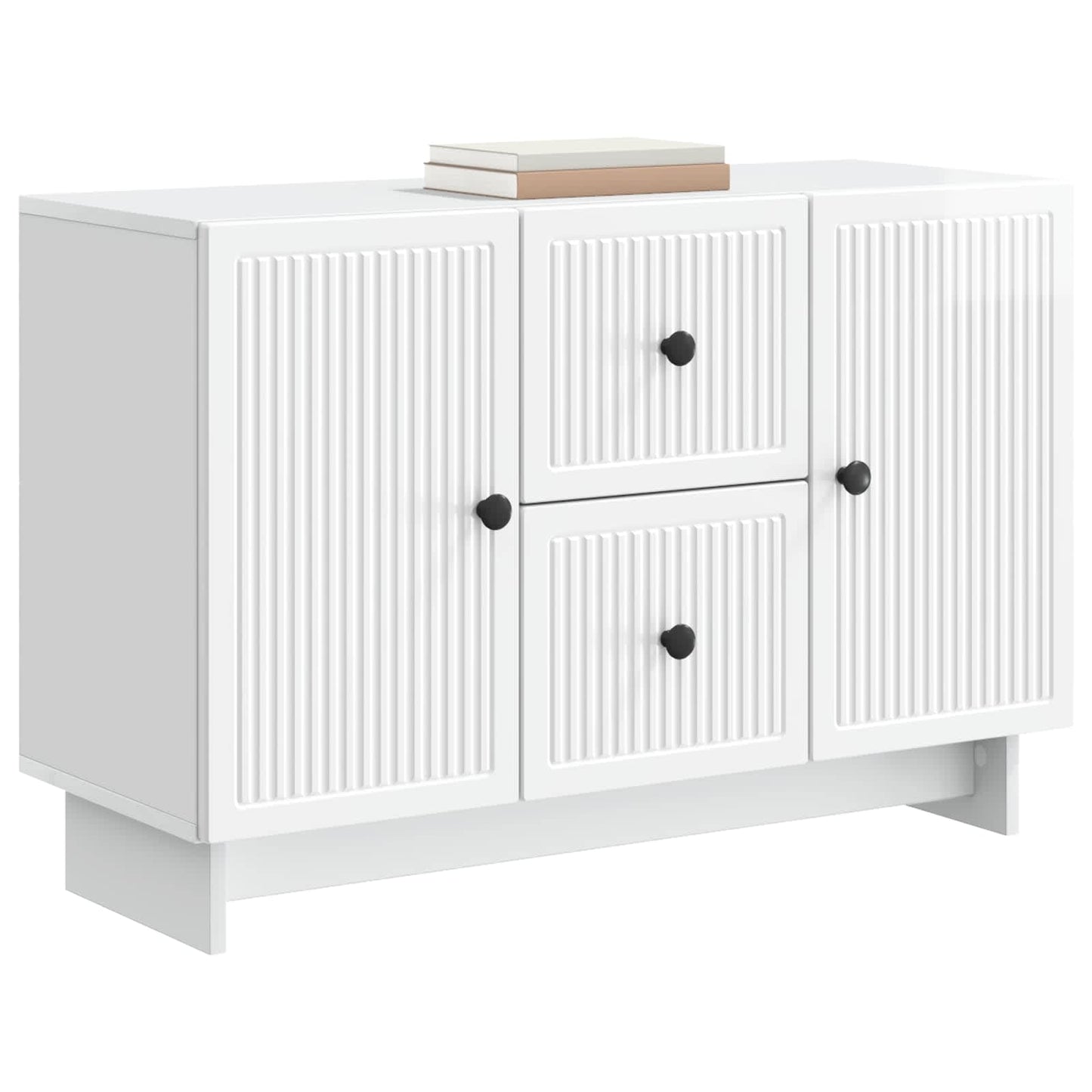 Dressoir met lade Hoogglans Wit 89 x 34,5 x 60 cm Bewerkt hout is nu te koop bij PeponiXL, paradijselijk wonen!