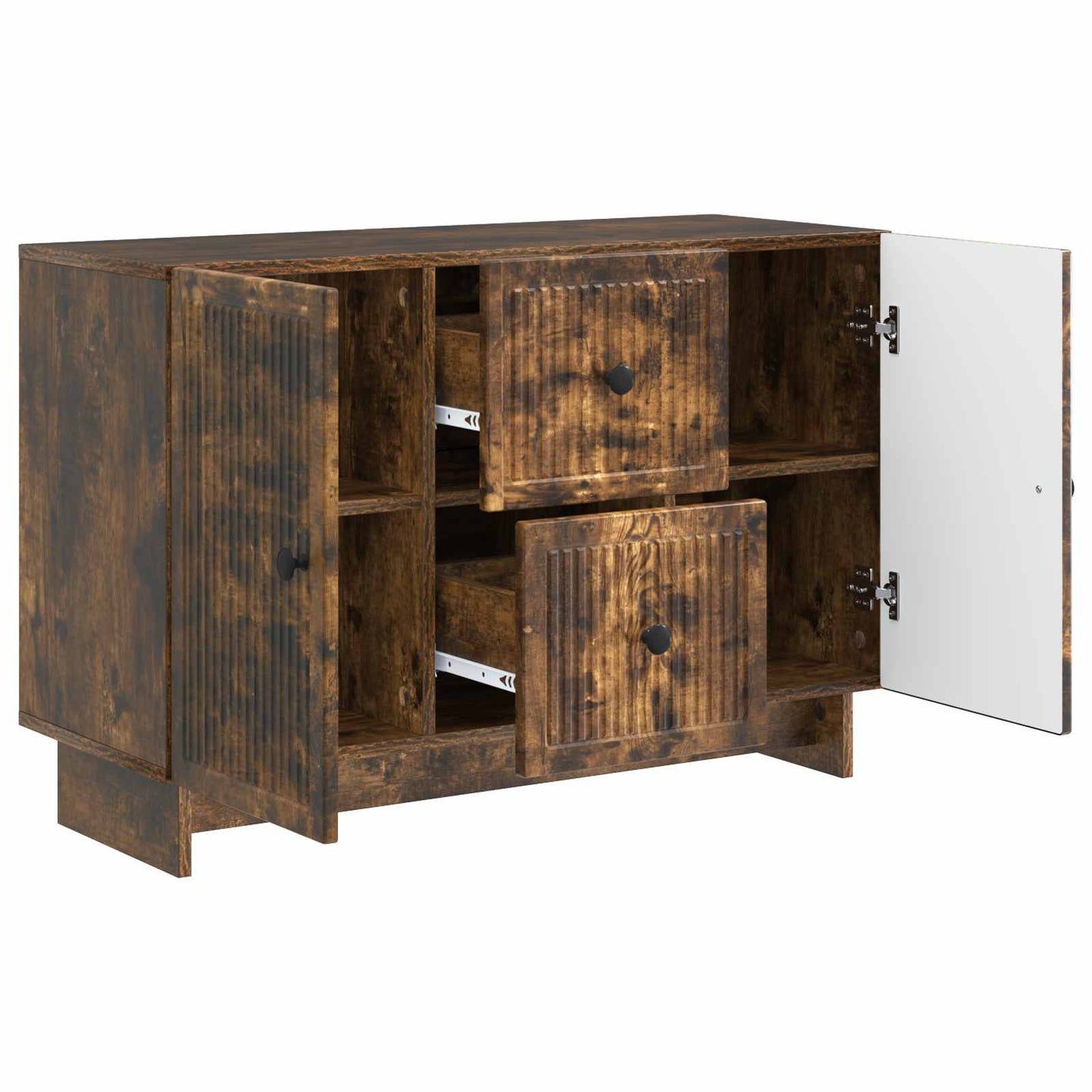 Dressoir met lade Gerookt eiken 89 x 34,5 x 60 cm Bewerkt hout is nu te koop bij PeponiXL, paradijselijk wonen!