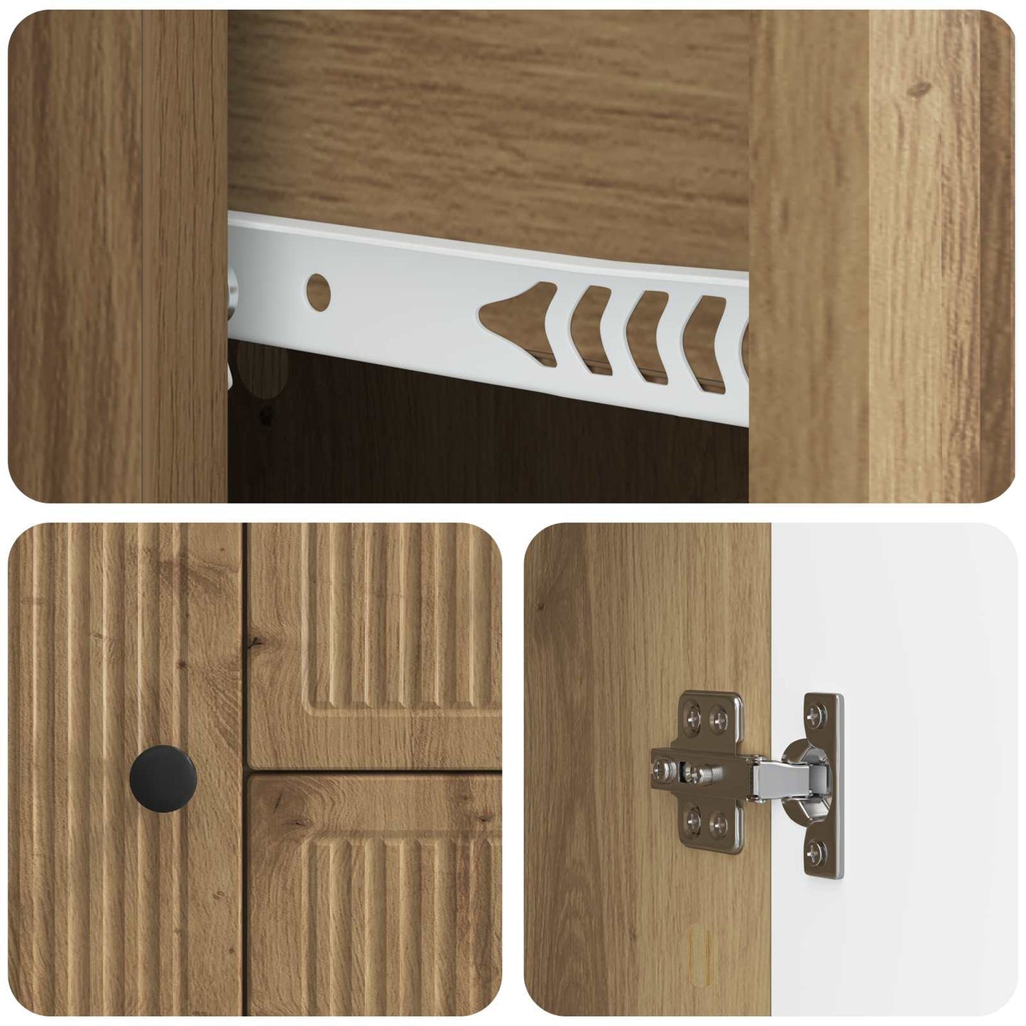 Dressoir Artisanaal eiken 89 x 34,5 x 60 cm Bewerkt hout is nu te koop bij PeponiXL, paradijselijk wonen!