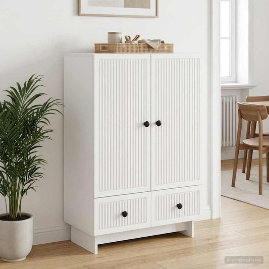 Dressoir Wit 66 x 34,5 x 95 cm Geconstrueerd hout is nu te koop bij PeponiXL, paradijselijk wonen!