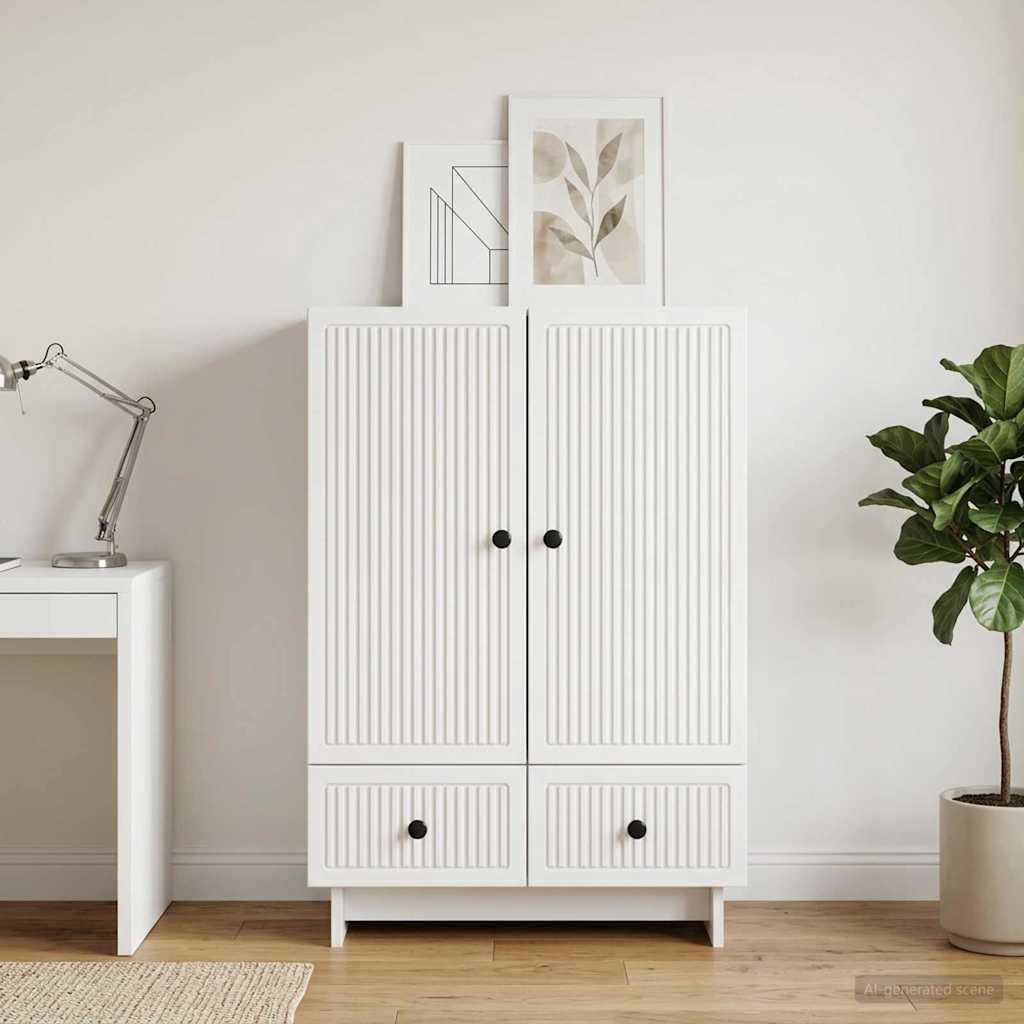 Dressoir Wit 66 x 34,5 x 95 cm Geconstrueerd hout is nu te koop bij PeponiXL, paradijselijk wonen!