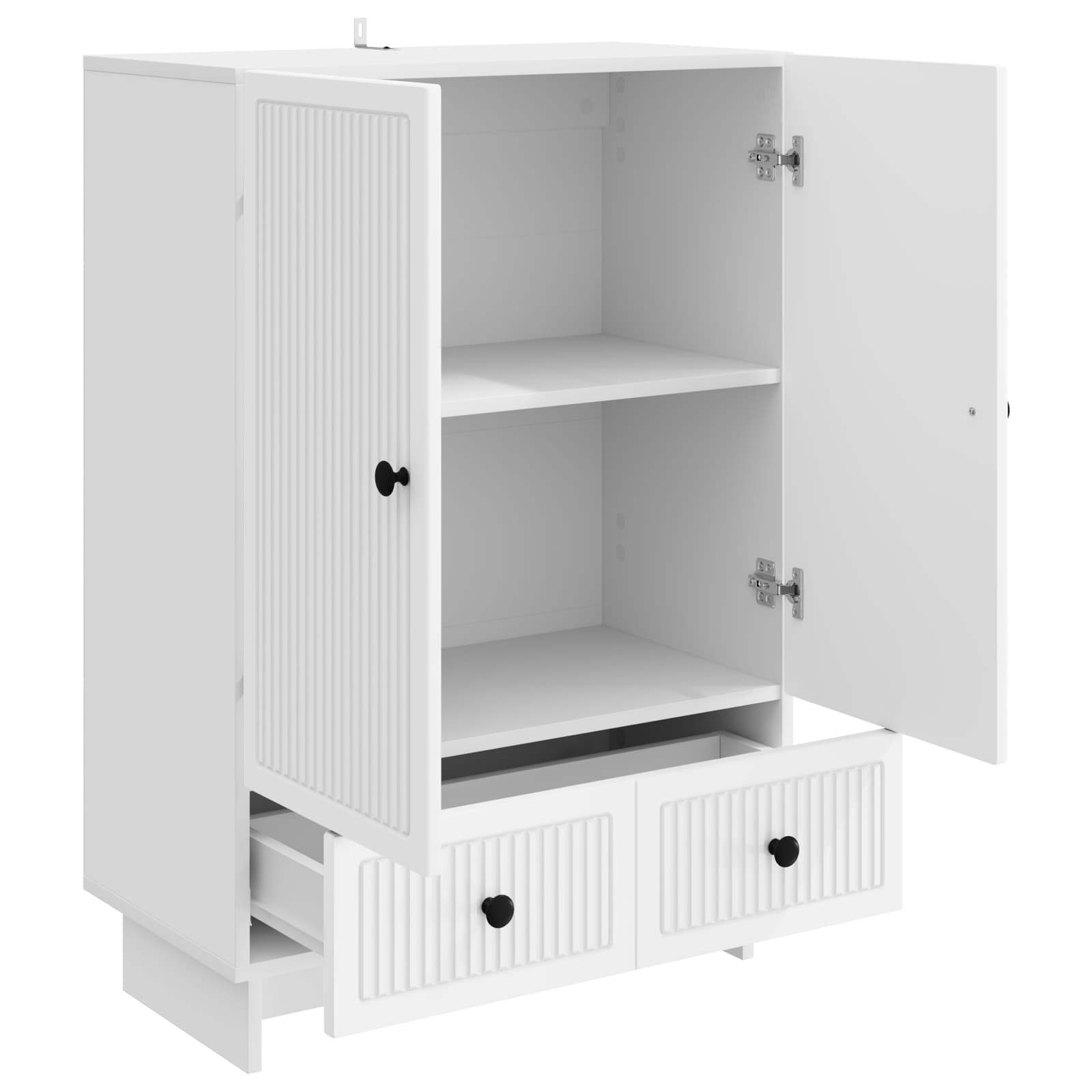 Dressoir Wit 66 x 34,5 x 95 cm Geconstrueerd hout is nu te koop bij PeponiXL, paradijselijk wonen!