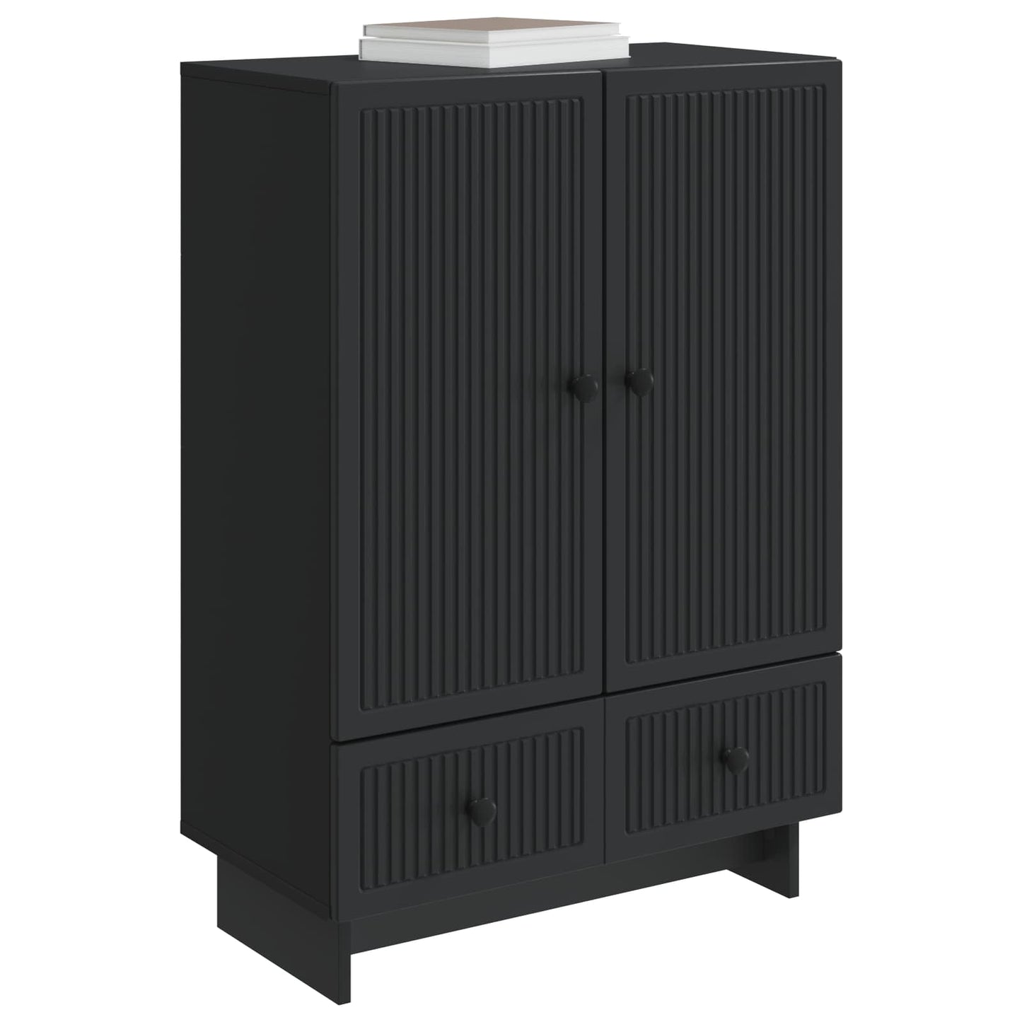 Dressoir Zwart 66 x 34,5 x 95 cm Geconstrueerd hout is nu te koop bij PeponiXL, paradijselijk wonen!
