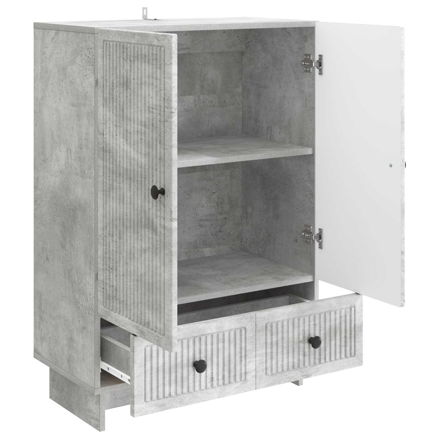 Dressoir Beton Grijs 66 x 34,5 x 95 cm Geconstrueerd hout is nu te koop bij PeponiXL, paradijselijk wonen!