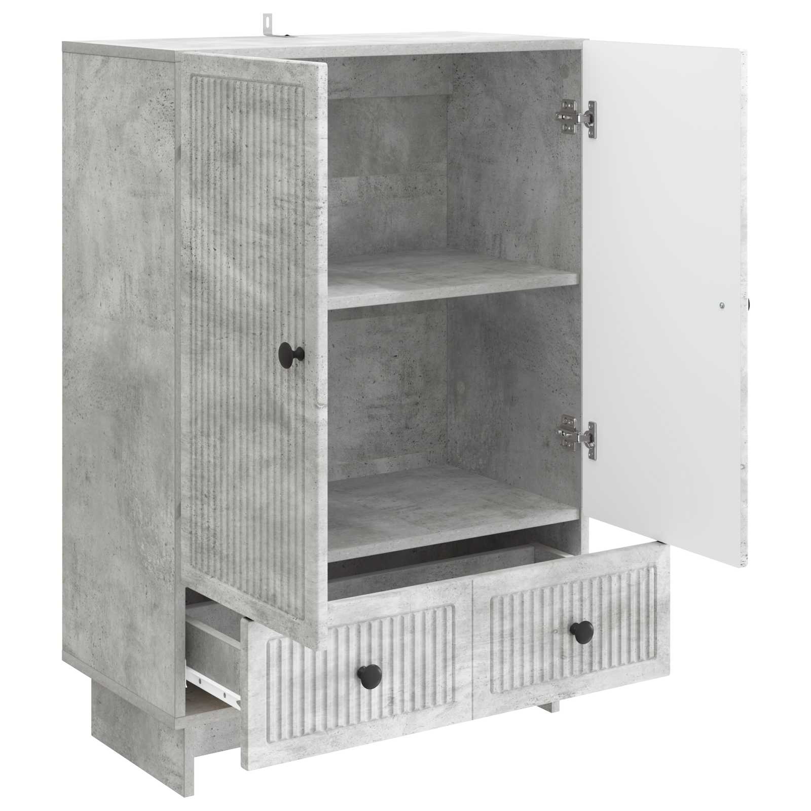 Dressoir Beton Grijs 66 x 34,5 x 95 cm Geconstrueerd hout is nu te koop bij PeponiXL, paradijselijk wonen!