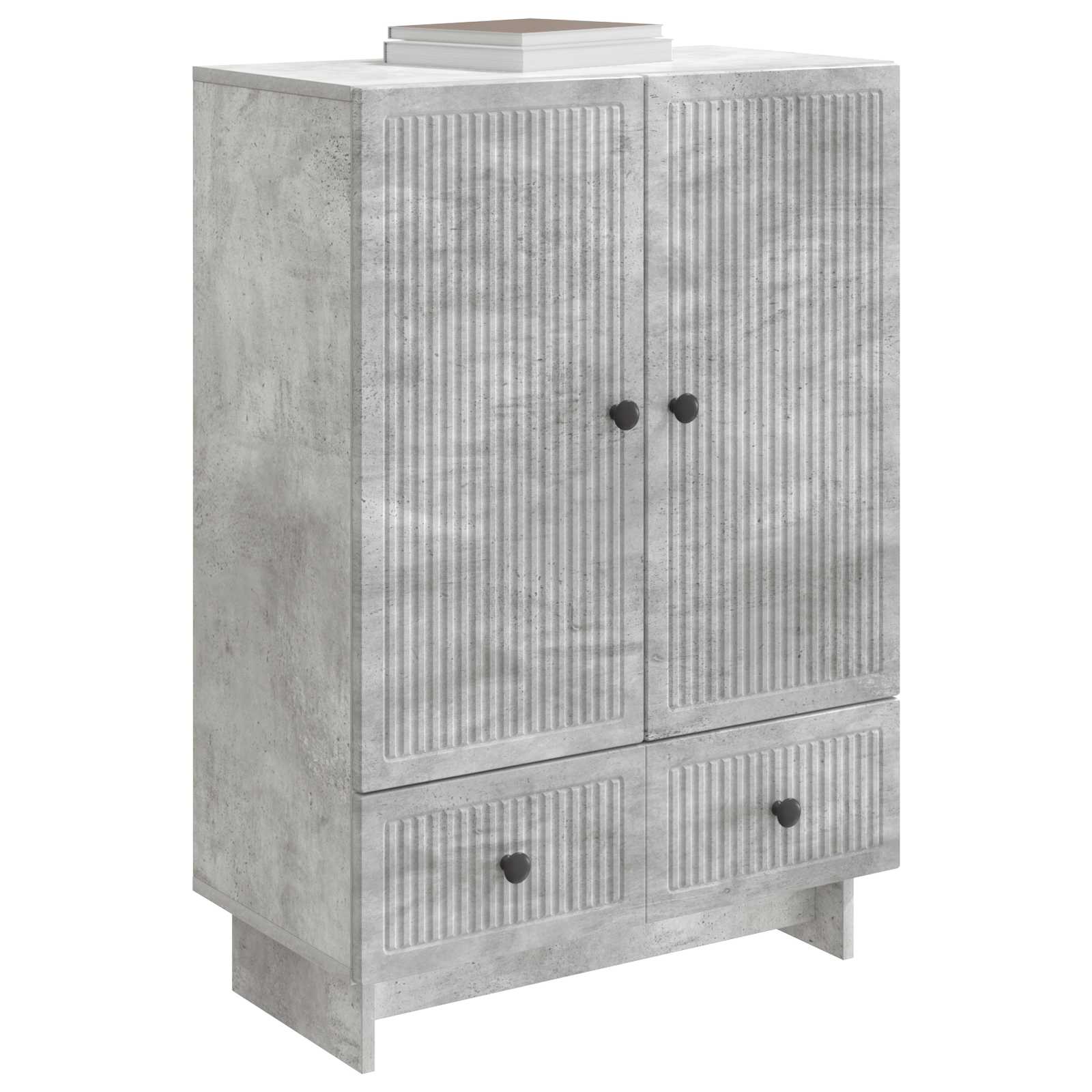 Dressoir Beton Grijs 66 x 34,5 x 95 cm Geconstrueerd hout is nu te koop bij PeponiXL, paradijselijk wonen!