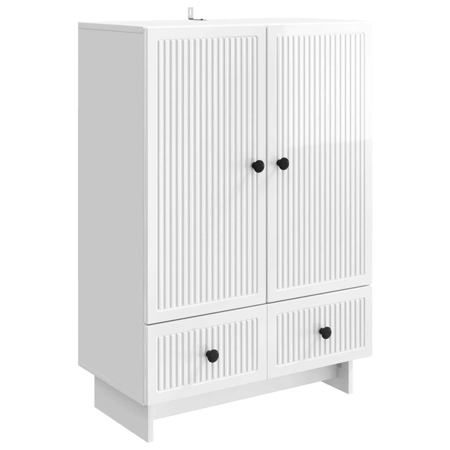 Dressoir Hoogglans Wit 66 x 34,5 x 95 cm Geconstrueerd hout is nu te koop bij PeponiXL, paradijselijk wonen!