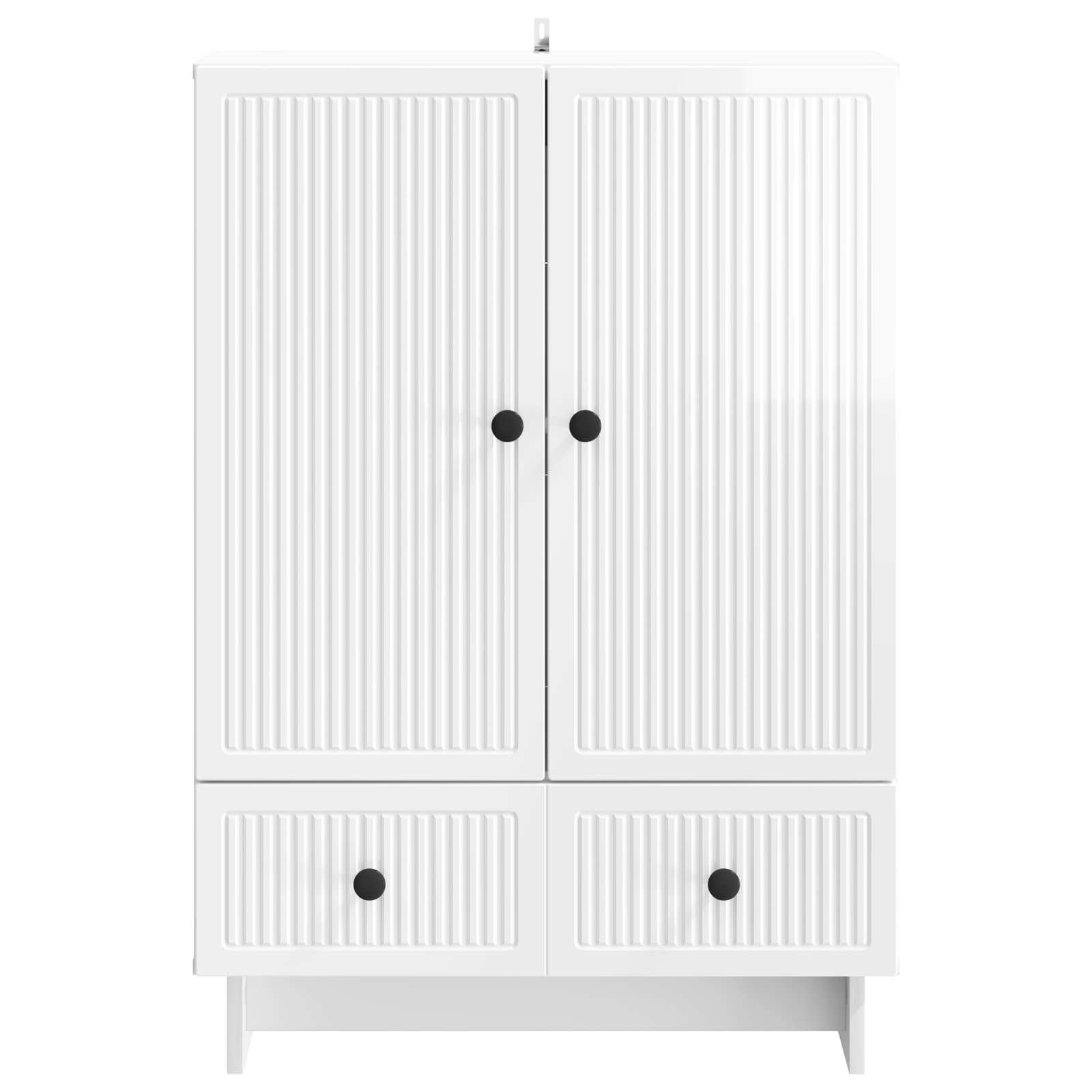 Dressoir Hoogglans Wit 66 x 34,5 x 95 cm Geconstrueerd hout is nu te koop bij PeponiXL, paradijselijk wonen!