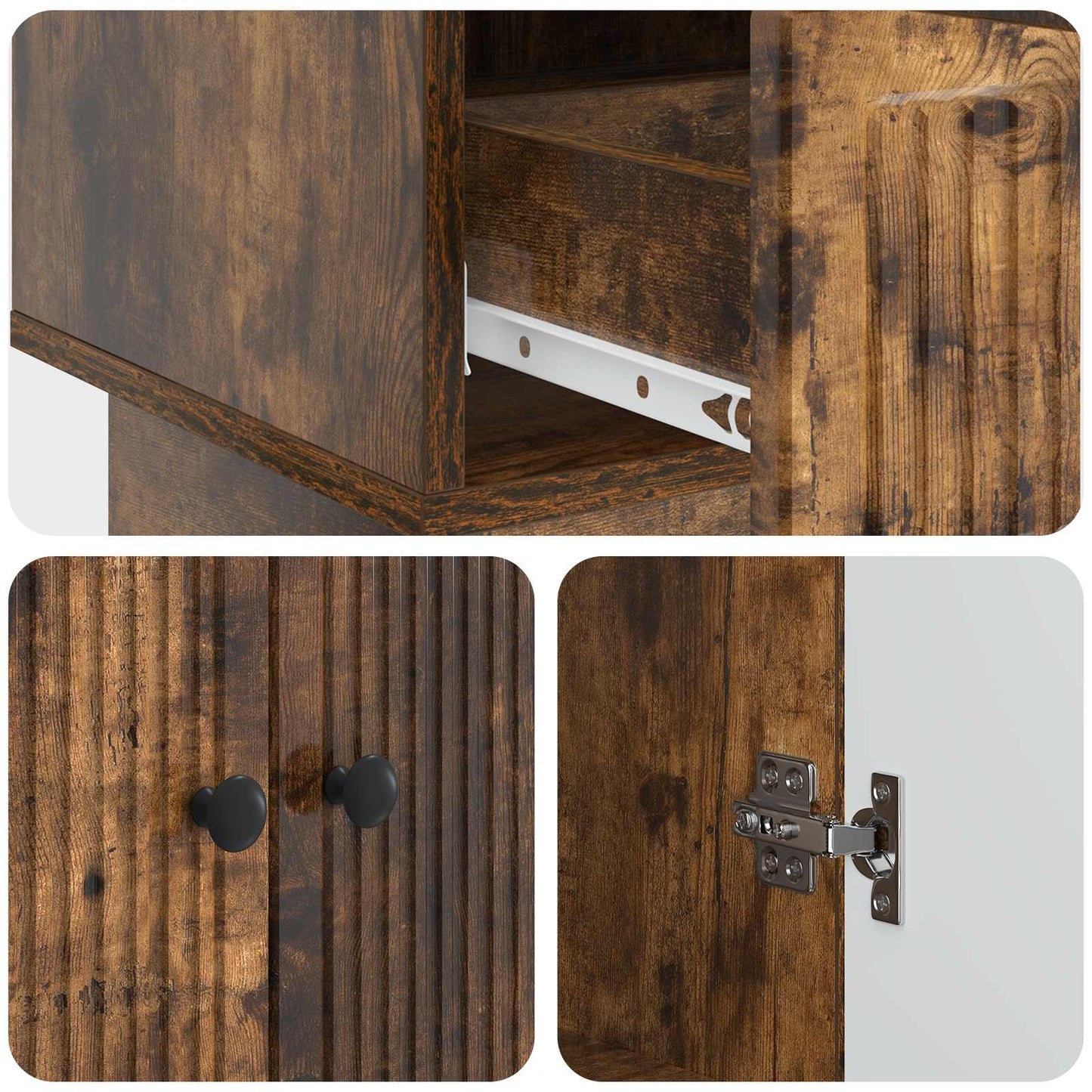 Dressoir Gerookte Eik 66 x 34,5 x 95 cm Geconstrueerd hout is nu te koop bij PeponiXL, paradijselijk wonen!
