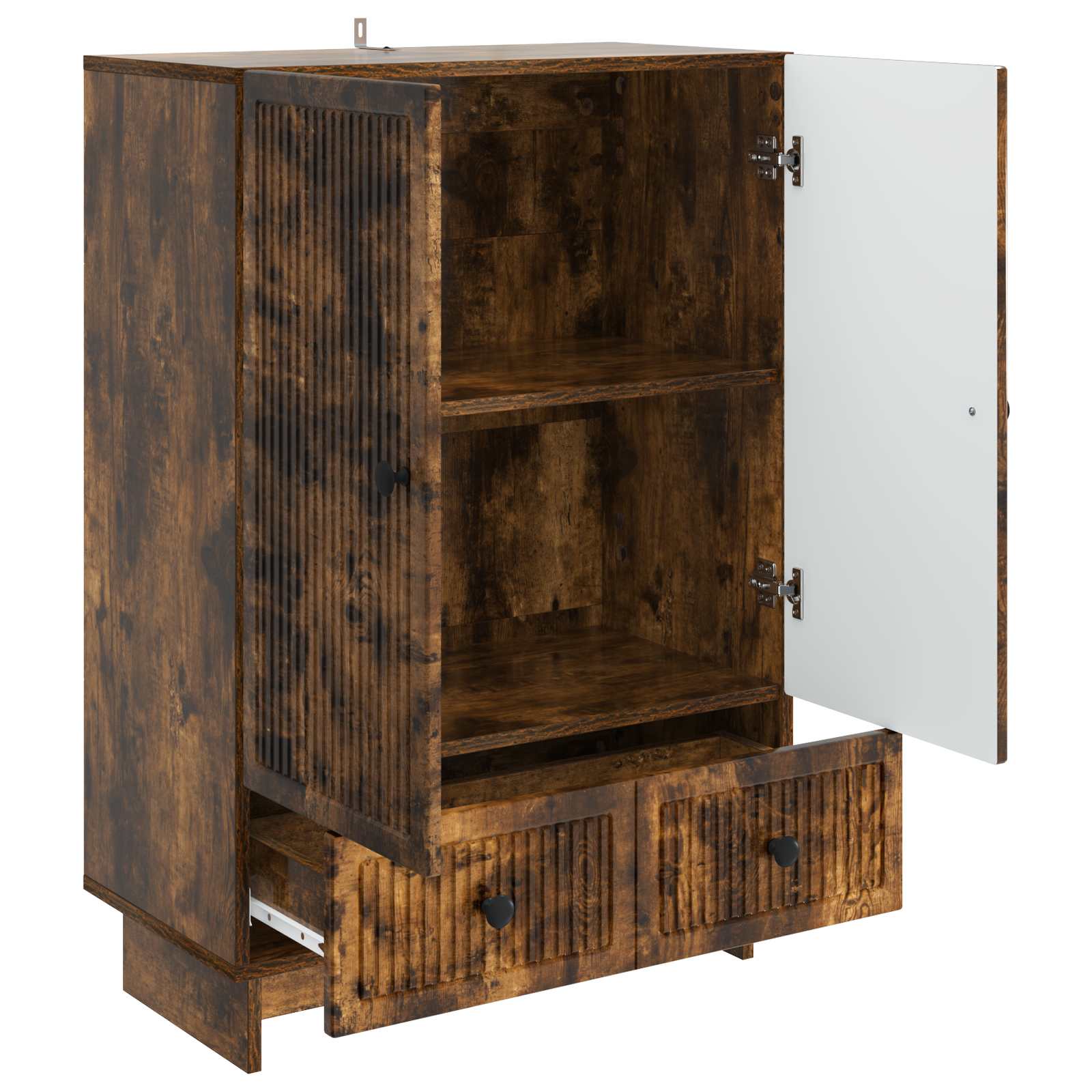 Dressoir Gerookte Eik 66 x 34,5 x 95 cm Geconstrueerd hout is nu te koop bij PeponiXL, paradijselijk wonen!