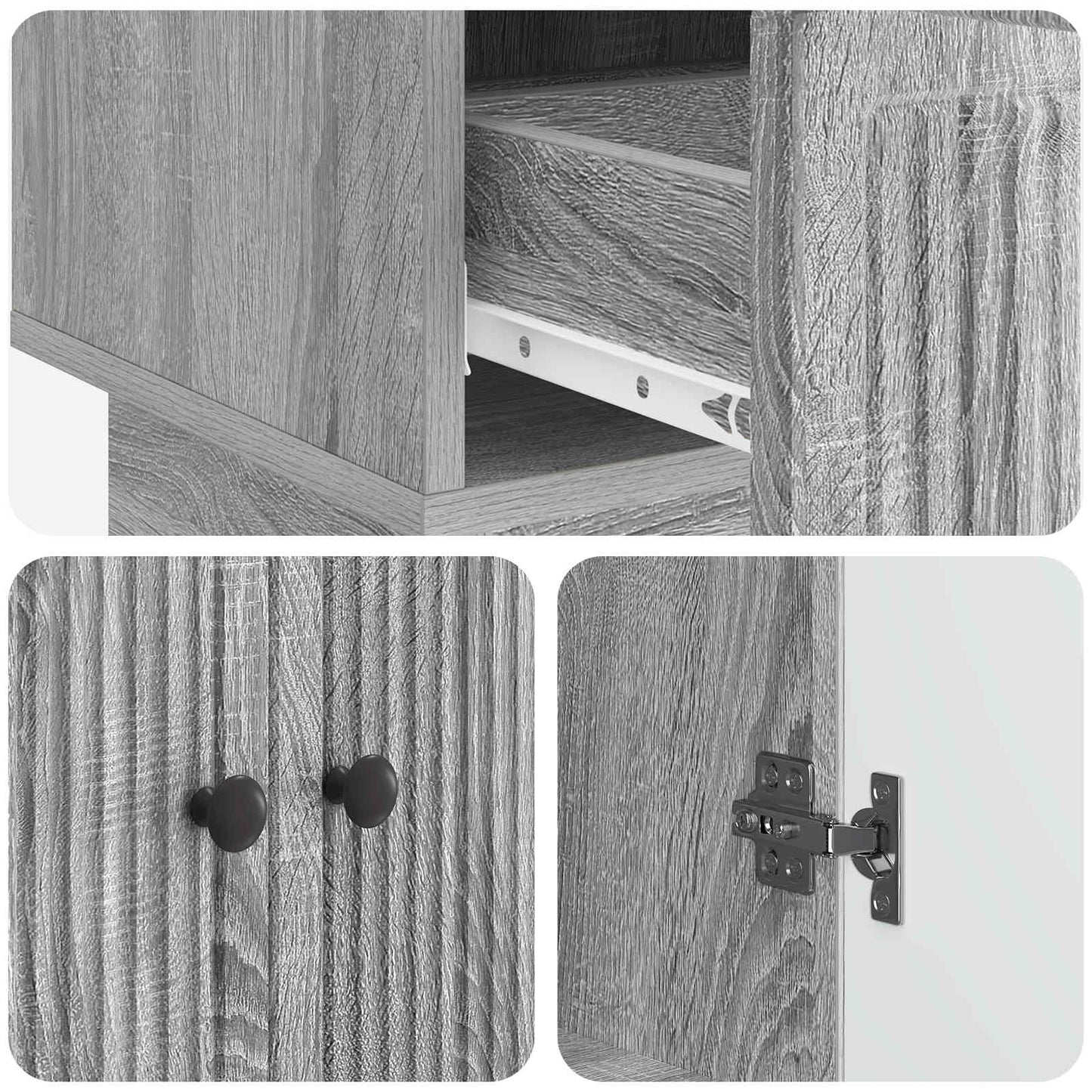 Dressoir Grijze Sonoma 66 x 34,5 x 95 cm Geconstrueerd hout is nu te koop bij PeponiXL, paradijselijk wonen!