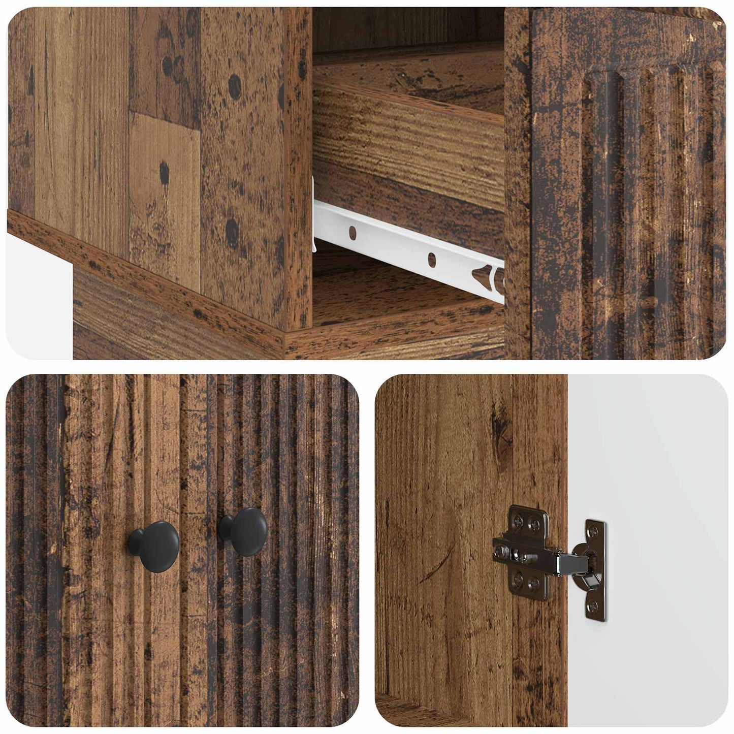 Dressoir Oudhout 66 x 34,5 x 95 cm Geconstrueerd hout is nu te koop bij PeponiXL, paradijselijk wonen!