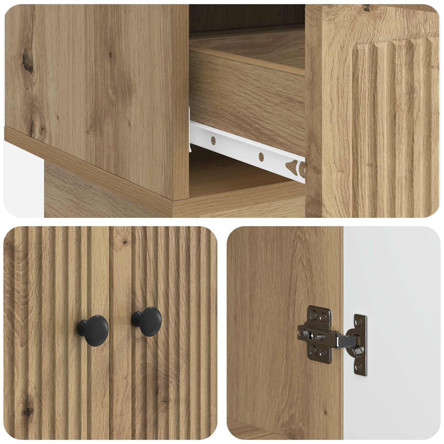Dressoir Artisan Eik 66 x 34,5 x 95 cm Geconstrueerd hout is nu te koop bij PeponiXL, paradijselijk wonen!