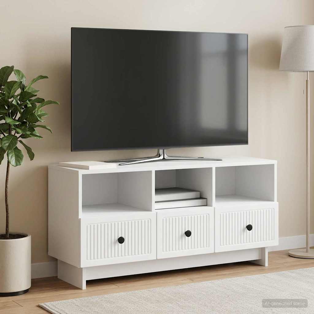 TV-kast met lade Wit 102 x 34,5 x 50 cm Bewerkt hout is nu te koop bij PeponiXL, paradijselijk wonen!