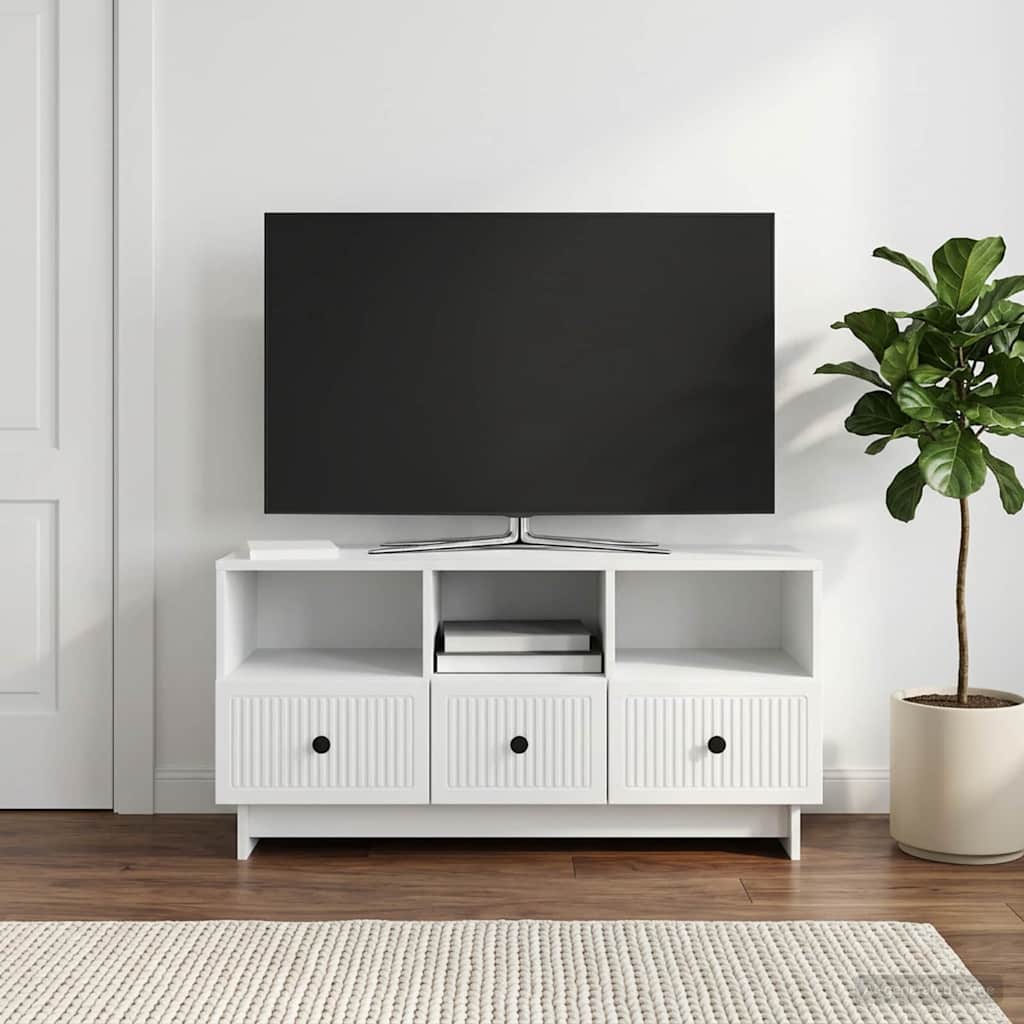 TV-kast met lade Wit 102 x 34,5 x 50 cm Bewerkt hout is nu te koop bij PeponiXL, paradijselijk wonen!