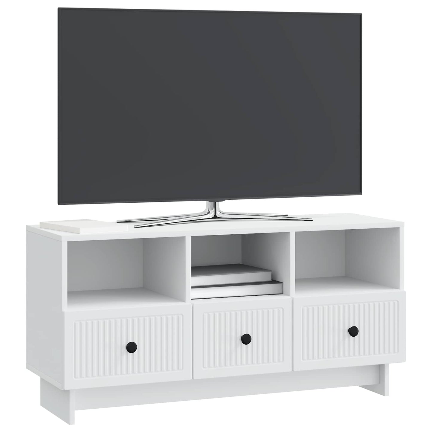 TV-kast met lade Wit 102 x 34,5 x 50 cm Bewerkt hout is nu te koop bij PeponiXL, paradijselijk wonen!