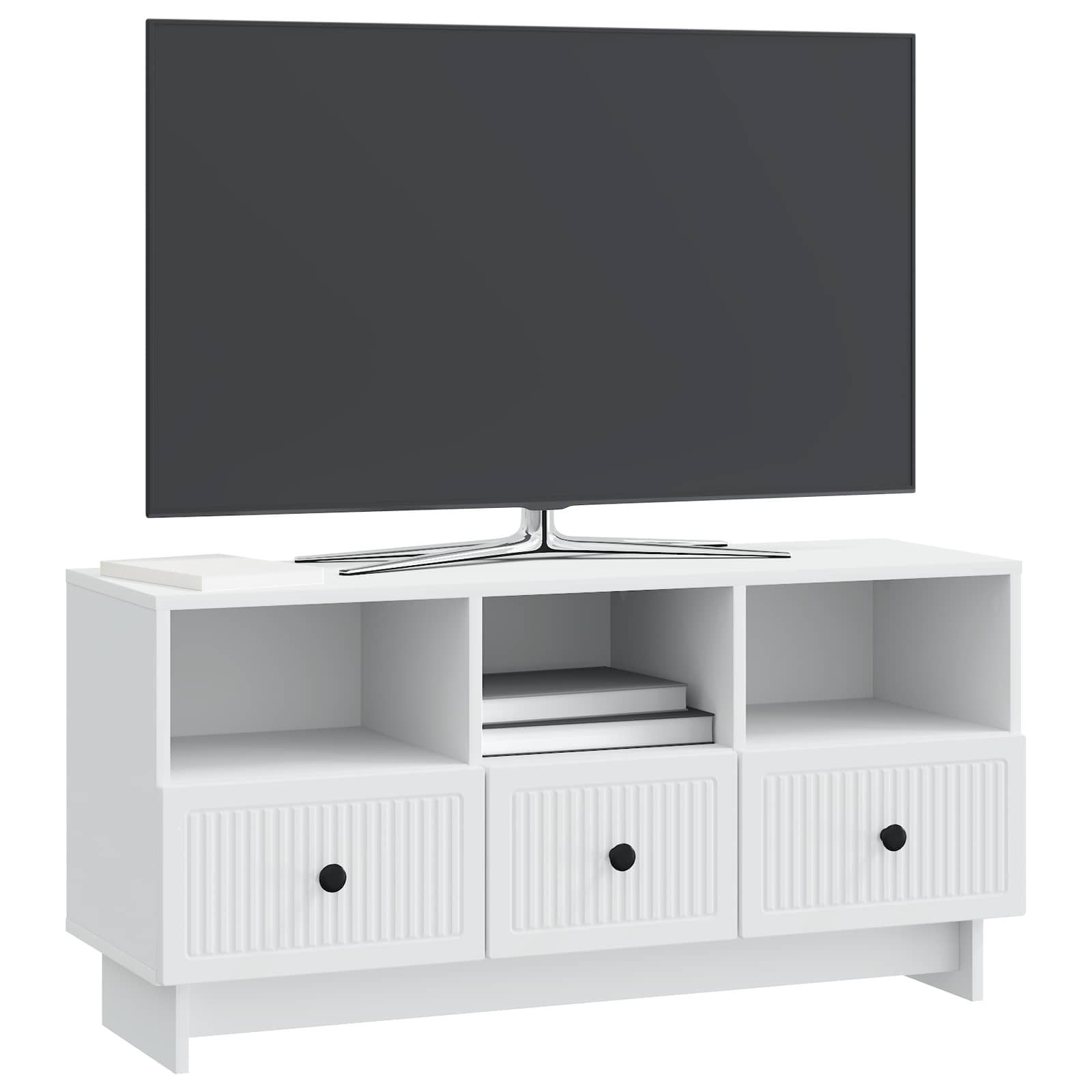 TV-kast met lade Wit 102 x 34,5 x 50 cm Bewerkt hout is nu te koop bij PeponiXL, paradijselijk wonen!