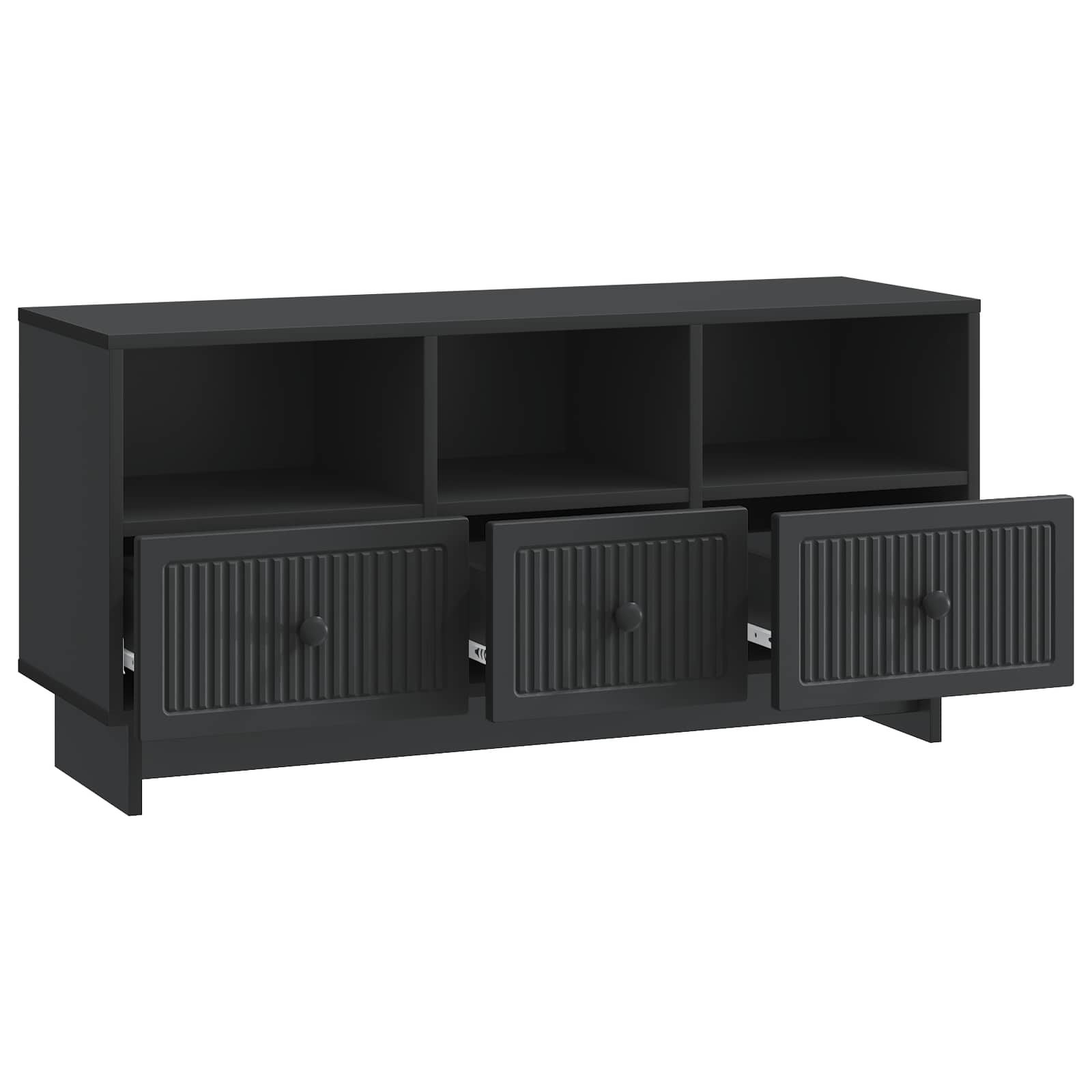 TV-kast met lade Zwart 102 x 34,5 x 50 cm Bewerkt hout is nu te koop bij PeponiXL, paradijselijk wonen!