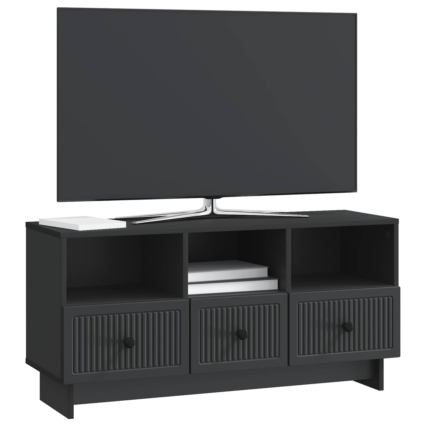 TV-kast met lade Zwart 102 x 34,5 x 50 cm Bewerkt hout is nu te koop bij PeponiXL, paradijselijk wonen!