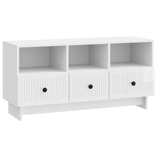 TV-kast met lade Hoogglans Wit 102 x 34,5 x 50 cm Bewerkt hout is nu te koop bij PeponiXL, paradijselijk wonen!