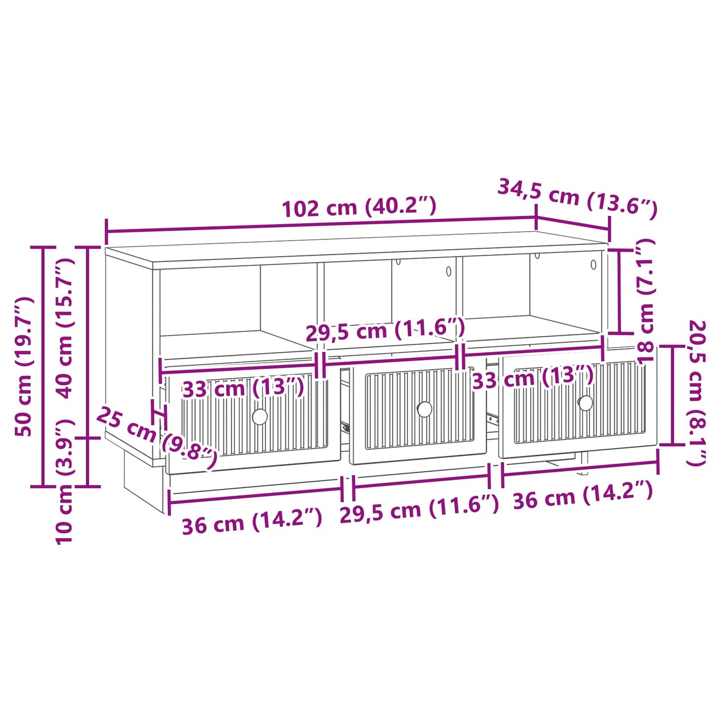 TV-kast met lade Hoogglans Wit 102 x 34,5 x 50 cm Bewerkt hout is nu te koop bij PeponiXL, paradijselijk wonen!