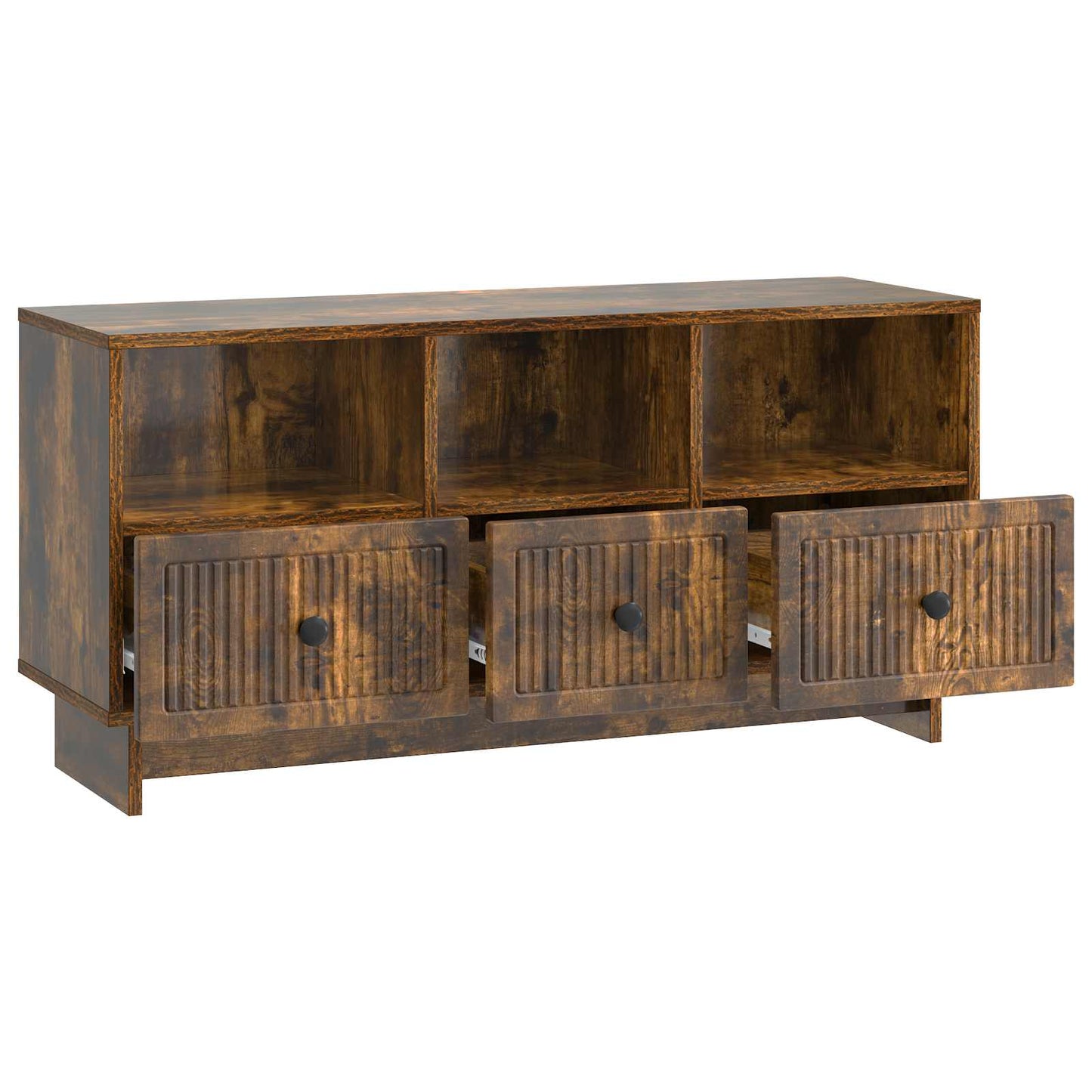 TV-kast met lade Gerookt eiken 102 x 34,5 x 50 cm Bewerkt hout is nu te koop bij PeponiXL, paradijselijk wonen!