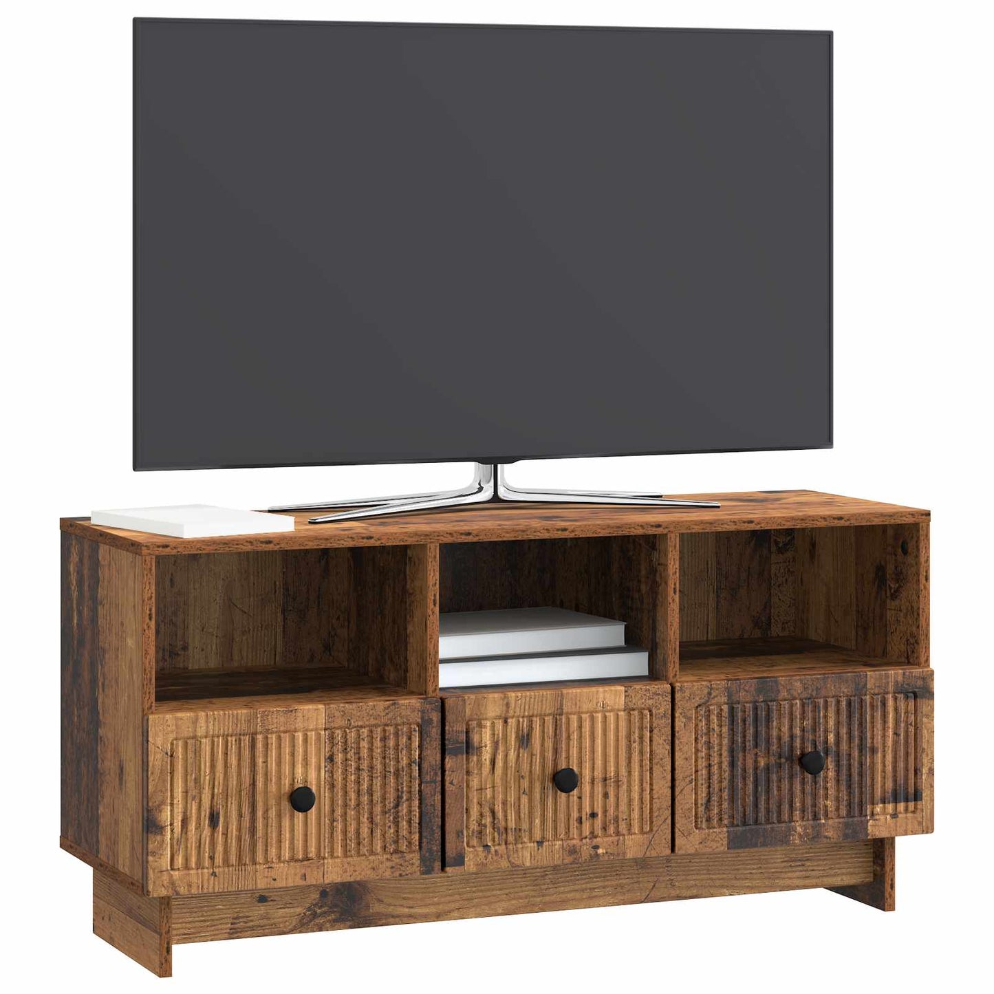 TV-kast met lade Oud hout 102 x 34,5 x 50 cm Bewerkt hout is nu te koop bij PeponiXL, paradijselijk wonen!