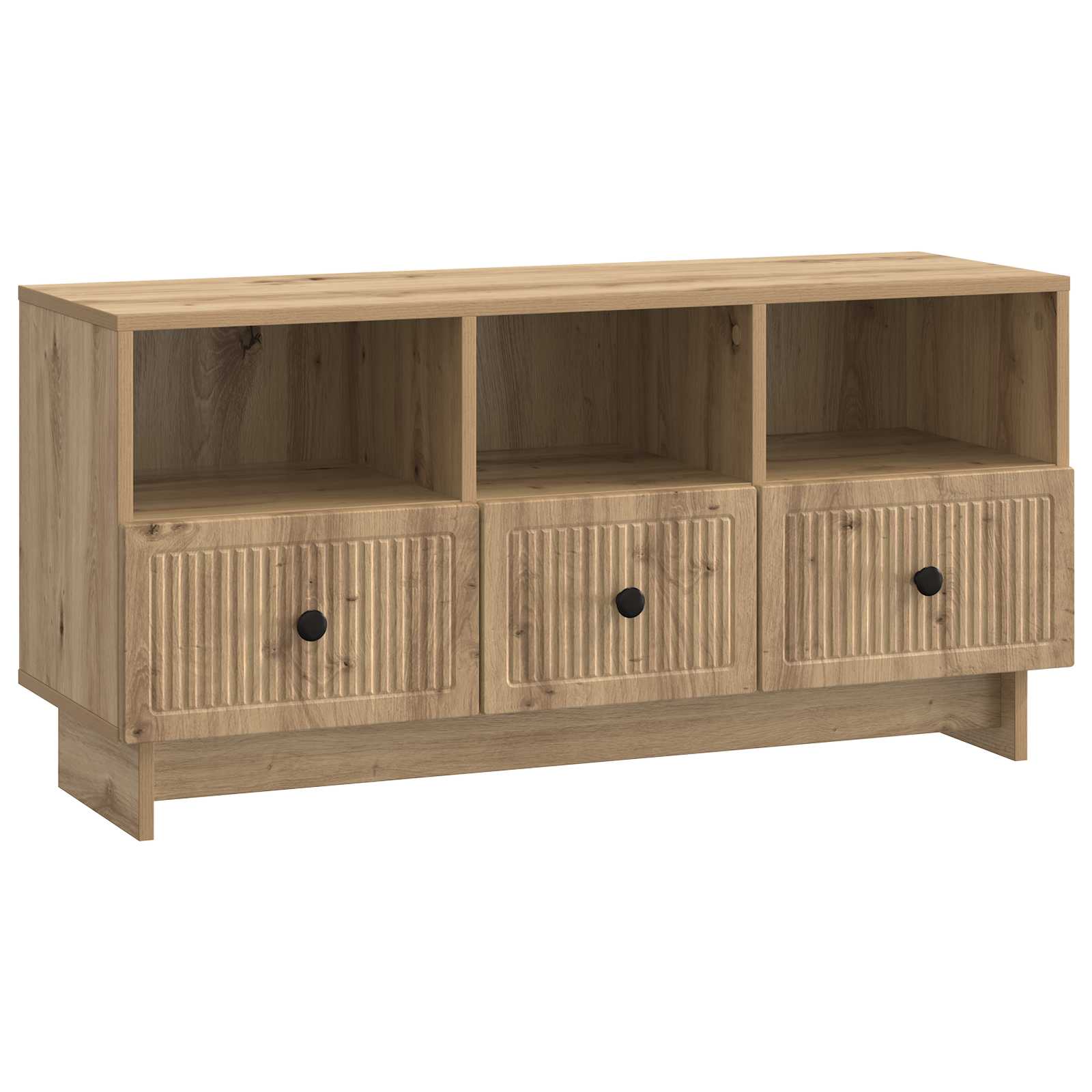 TV-kast Artisanaal eiken 102 x 34,5 x 50 cm Bewerkt hout is nu te koop bij PeponiXL, paradijselijk wonen!