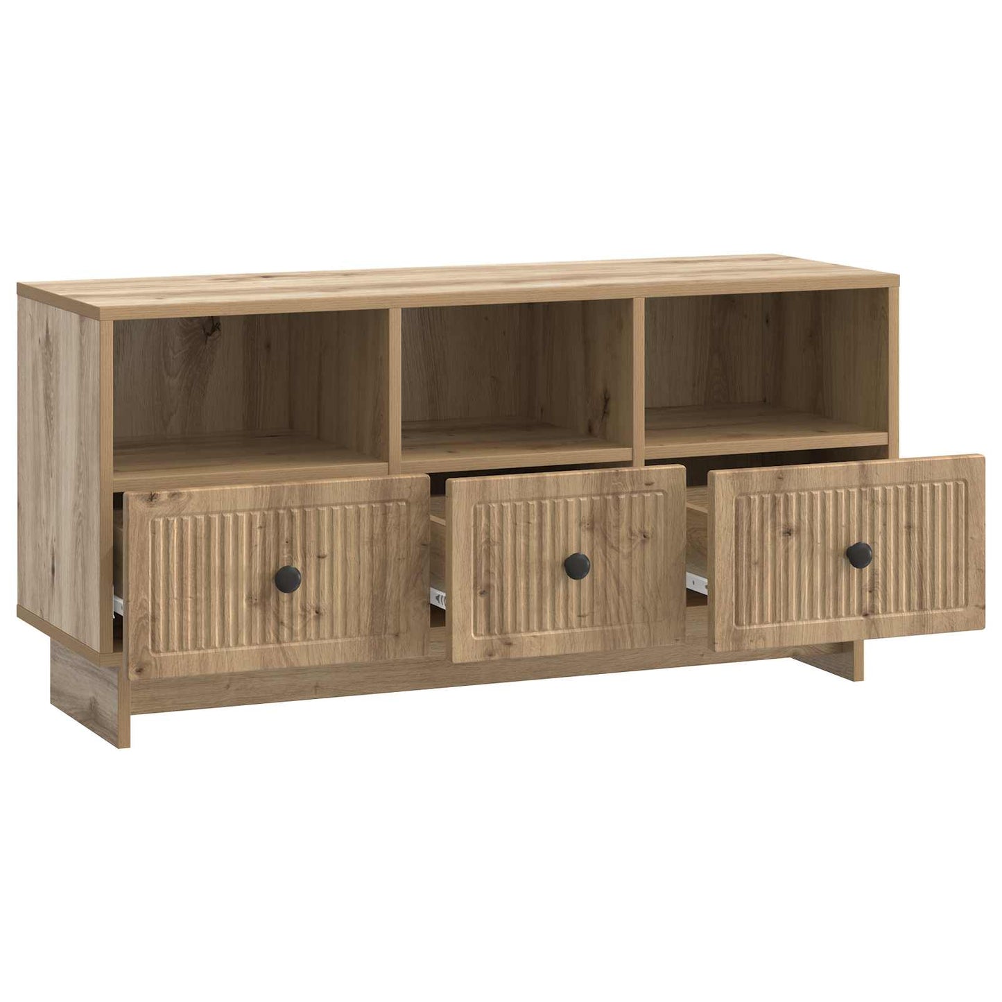 TV-kast Artisanaal eiken 102 x 34,5 x 50 cm Bewerkt hout is nu te koop bij PeponiXL, paradijselijk wonen!