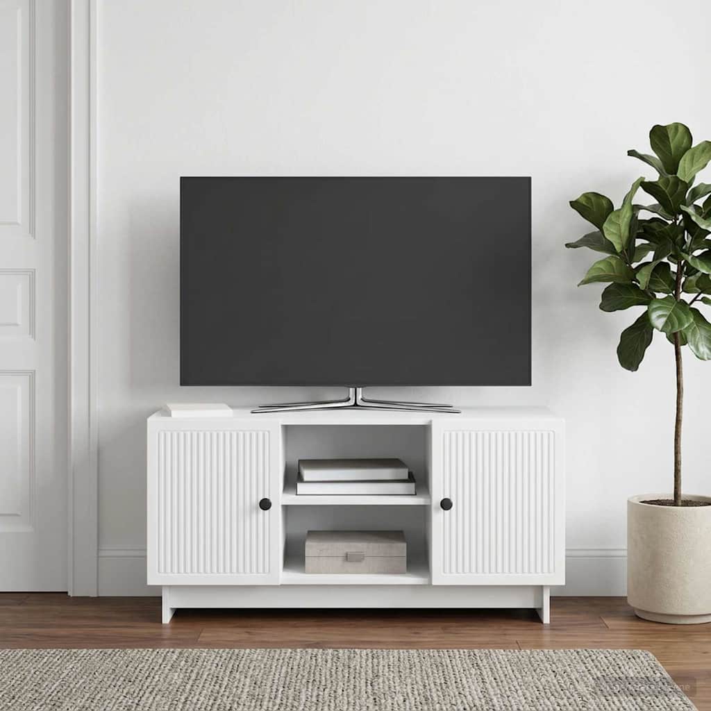 TV-kast 102 x 34,5 x 50 cm Wit Bewerkt hout is nu te koop bij PeponiXL, paradijselijk wonen!