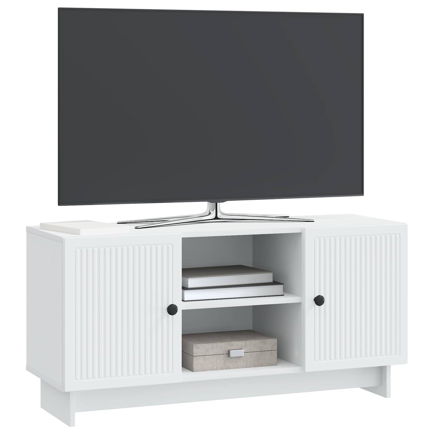 TV-kast 102 x 34,5 x 50 cm Wit Bewerkt hout is nu te koop bij PeponiXL, paradijselijk wonen!