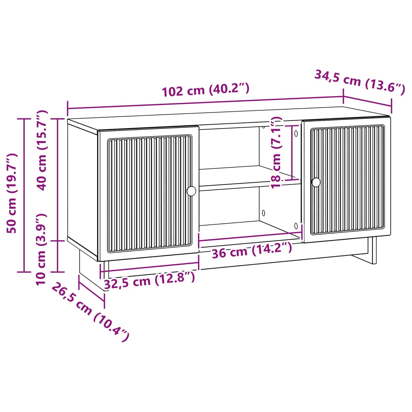 TV-kast Sonoma Eiken 102 x 34,5 x 50 cm Bewerkt hout is nu te koop bij PeponiXL, paradijselijk wonen!