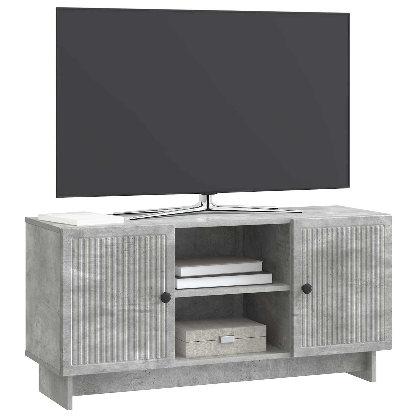 TV-kast Beton Grijs 102 x 34,5 x 50 cm Bewerkt hout is nu te koop bij PeponiXL, paradijselijk wonen!