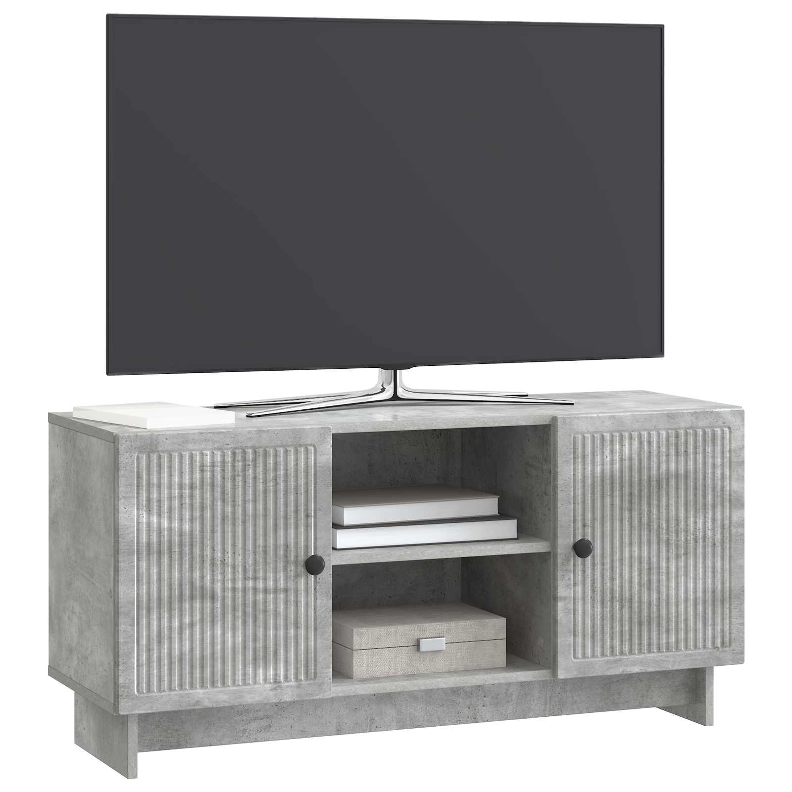 TV-kast Beton Grijs 102 x 34,5 x 50 cm Bewerkt hout is nu te koop bij PeponiXL, paradijselijk wonen!