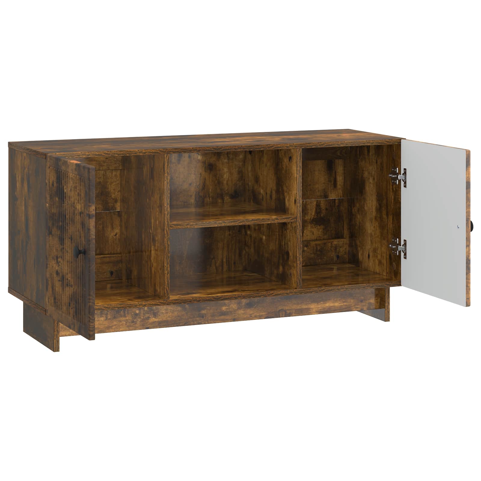 TV-kast Gerookt eiken 102 x 34,5 x 50 cm Bewerkt hout is nu te koop bij PeponiXL, paradijselijk wonen!