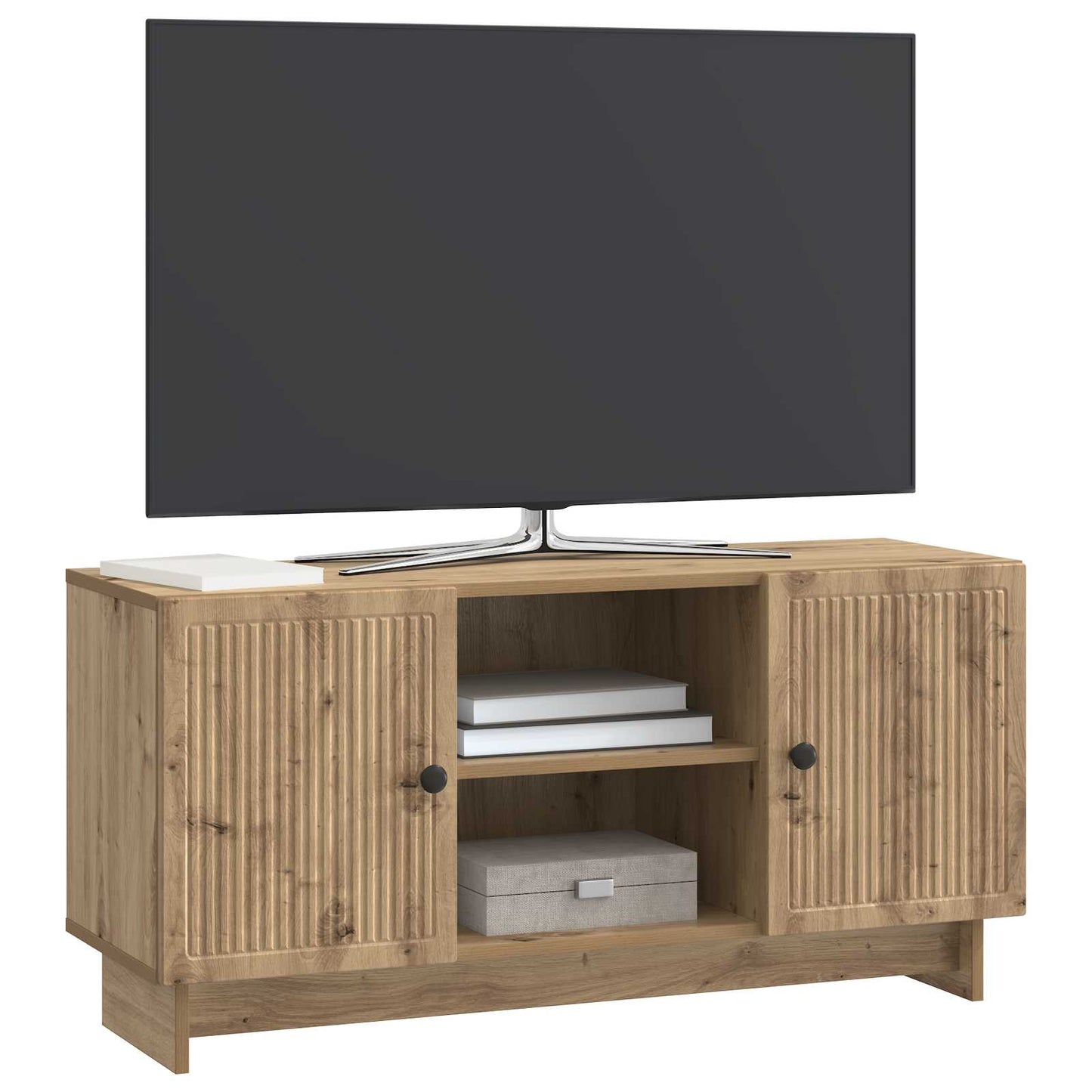 TV-kast Artisan Eiken 102 x 34,5 x 50 cm Bewerkt hout is nu te koop bij PeponiXL, paradijselijk wonen!