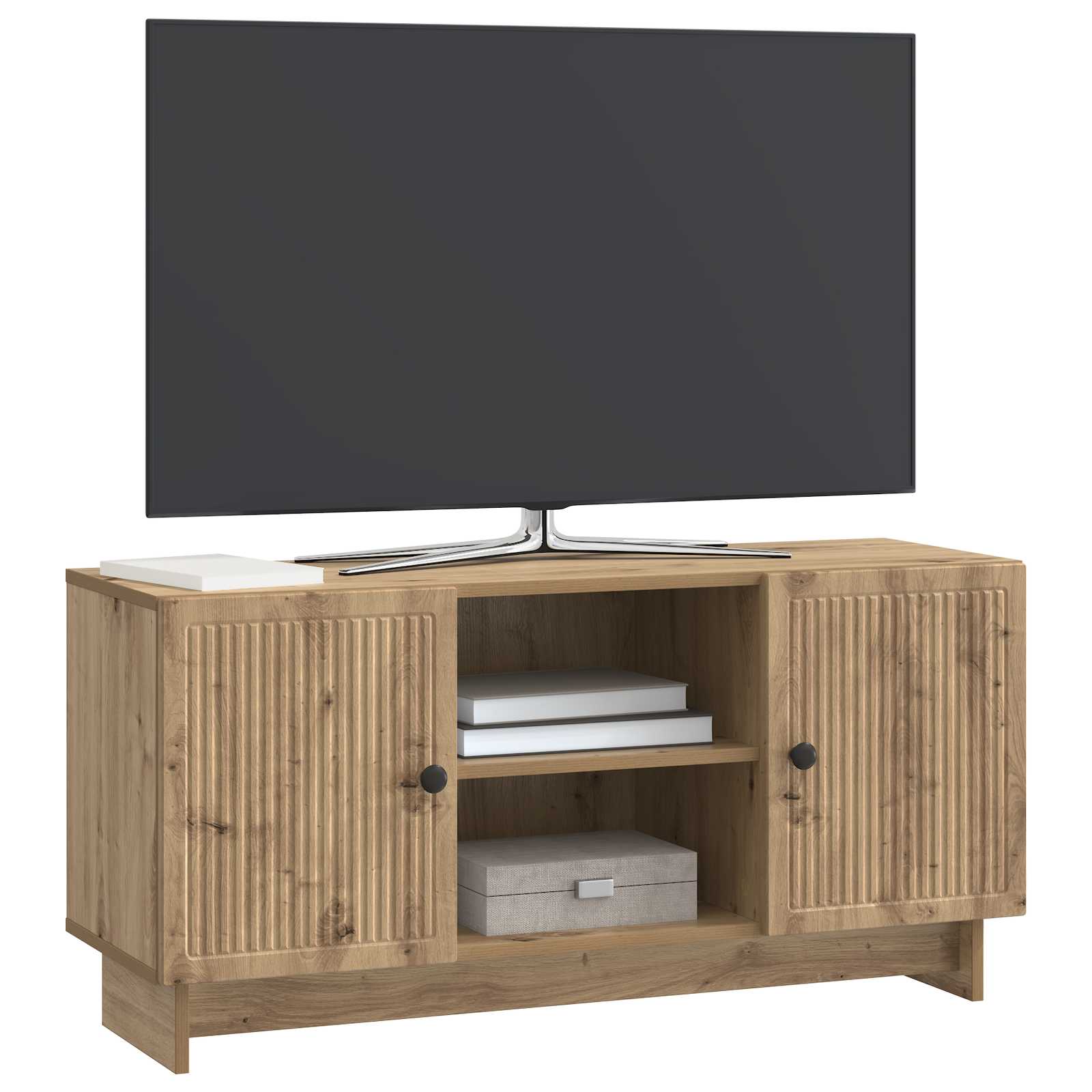 TV-kast Artisan Eiken 102 x 34,5 x 50 cm Bewerkt hout is nu te koop bij PeponiXL, paradijselijk wonen!
