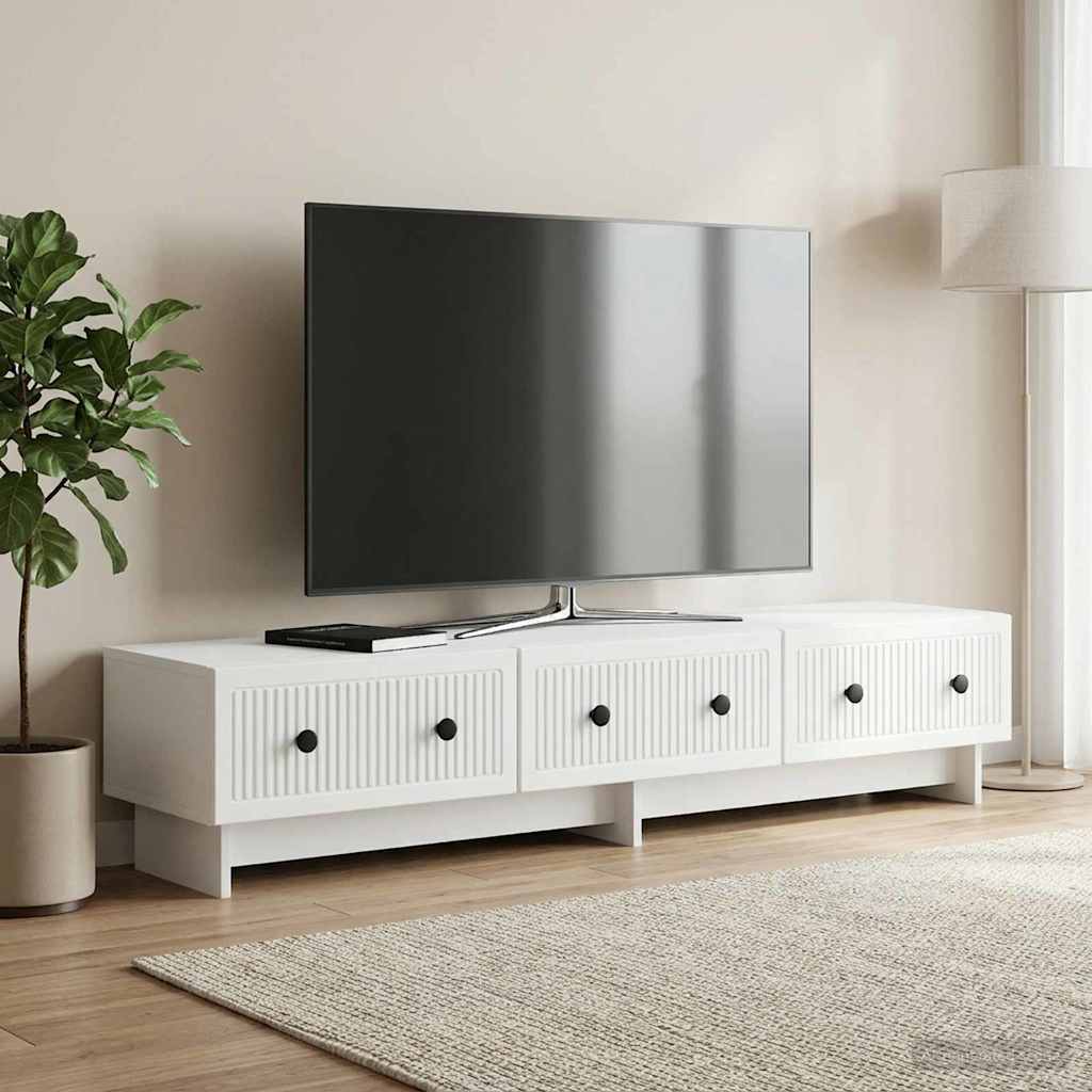 TV-kast met lade Wit 147 x 34,5 x 30 cm Bewerkt hout is nu te koop bij PeponiXL, paradijselijk wonen!
