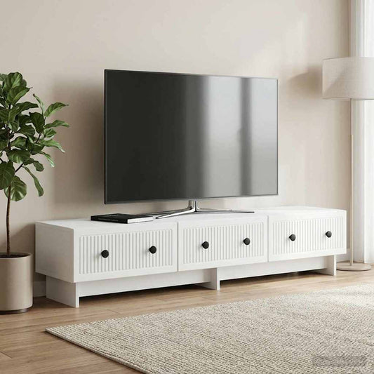 TV-kast met lade Wit 147 x 34,5 x 30 cm Bewerkt hout is nu te koop bij PeponiXL, paradijselijk wonen!
