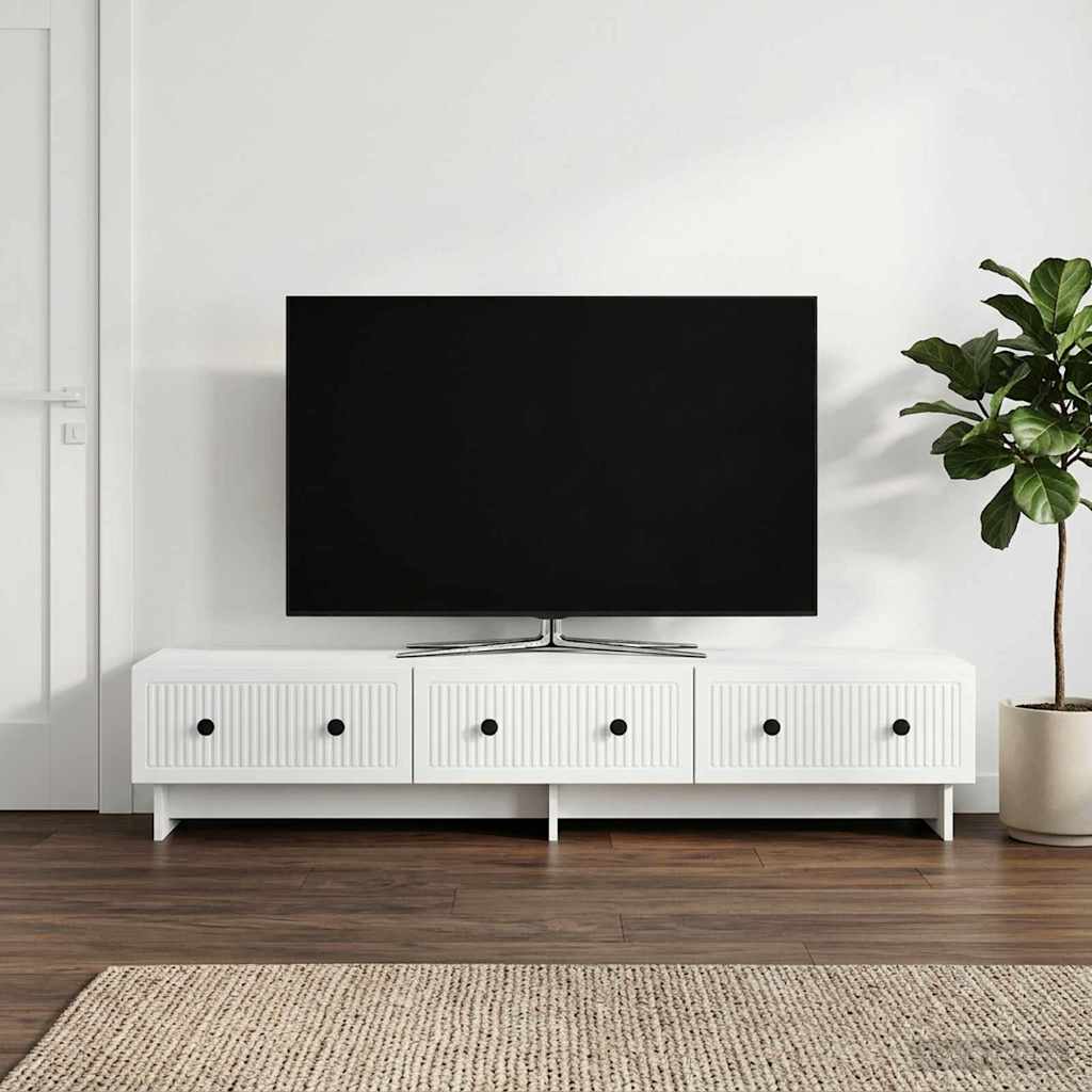 TV-kast met lade Wit 147 x 34,5 x 30 cm Bewerkt hout is nu te koop bij PeponiXL, paradijselijk wonen!