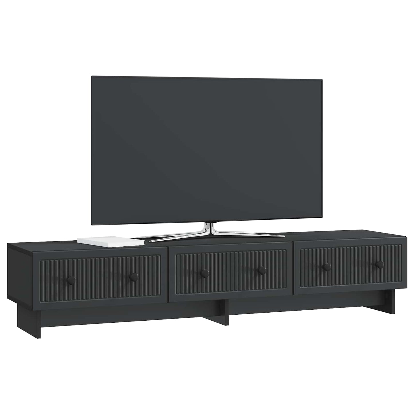 TV-kast met lade Zwart 147 x 34,5 x 30 cm Bewerkt hout is nu te koop bij PeponiXL, paradijselijk wonen!