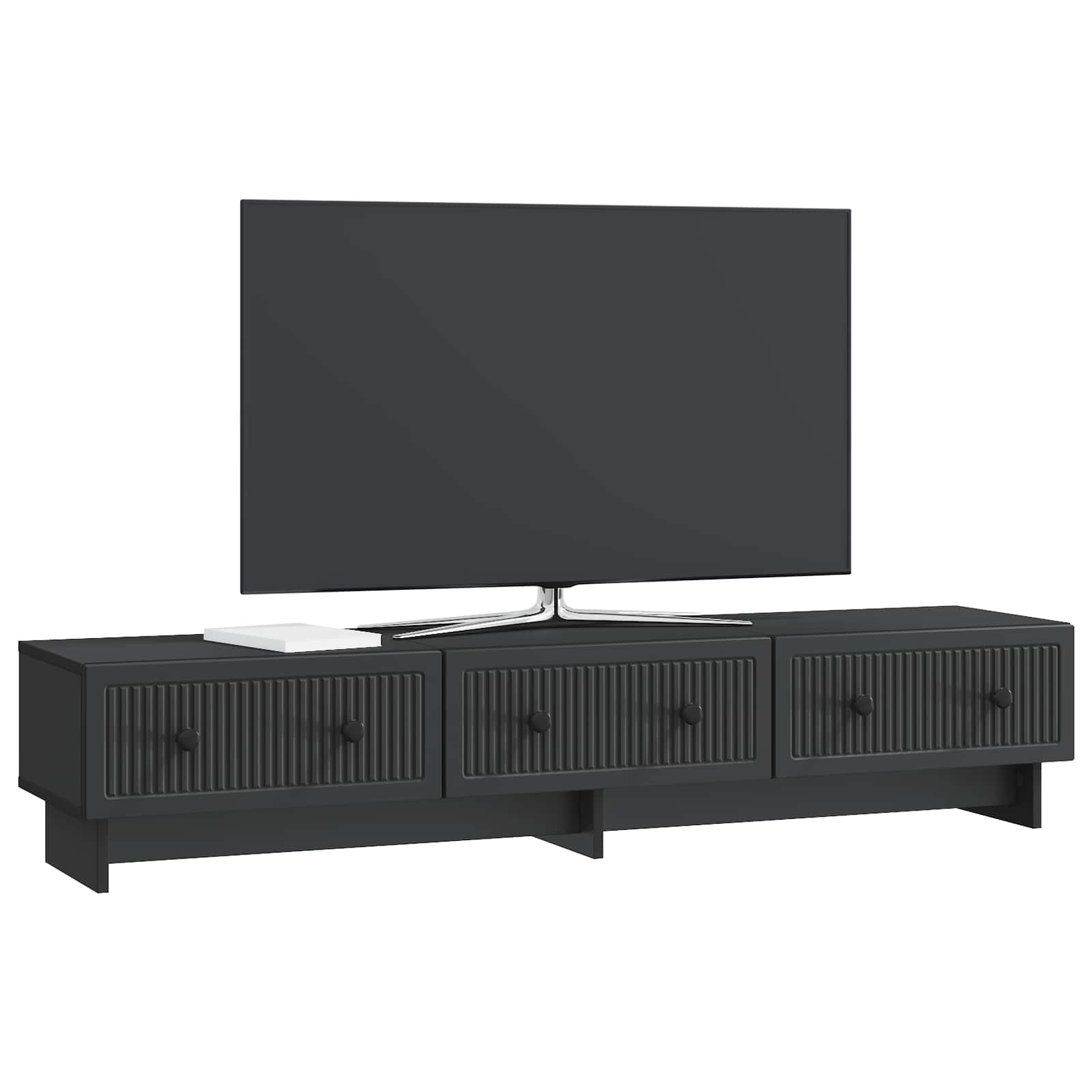 TV-kast met lade Zwart 147 x 34,5 x 30 cm Bewerkt hout is nu te koop bij PeponiXL, paradijselijk wonen!